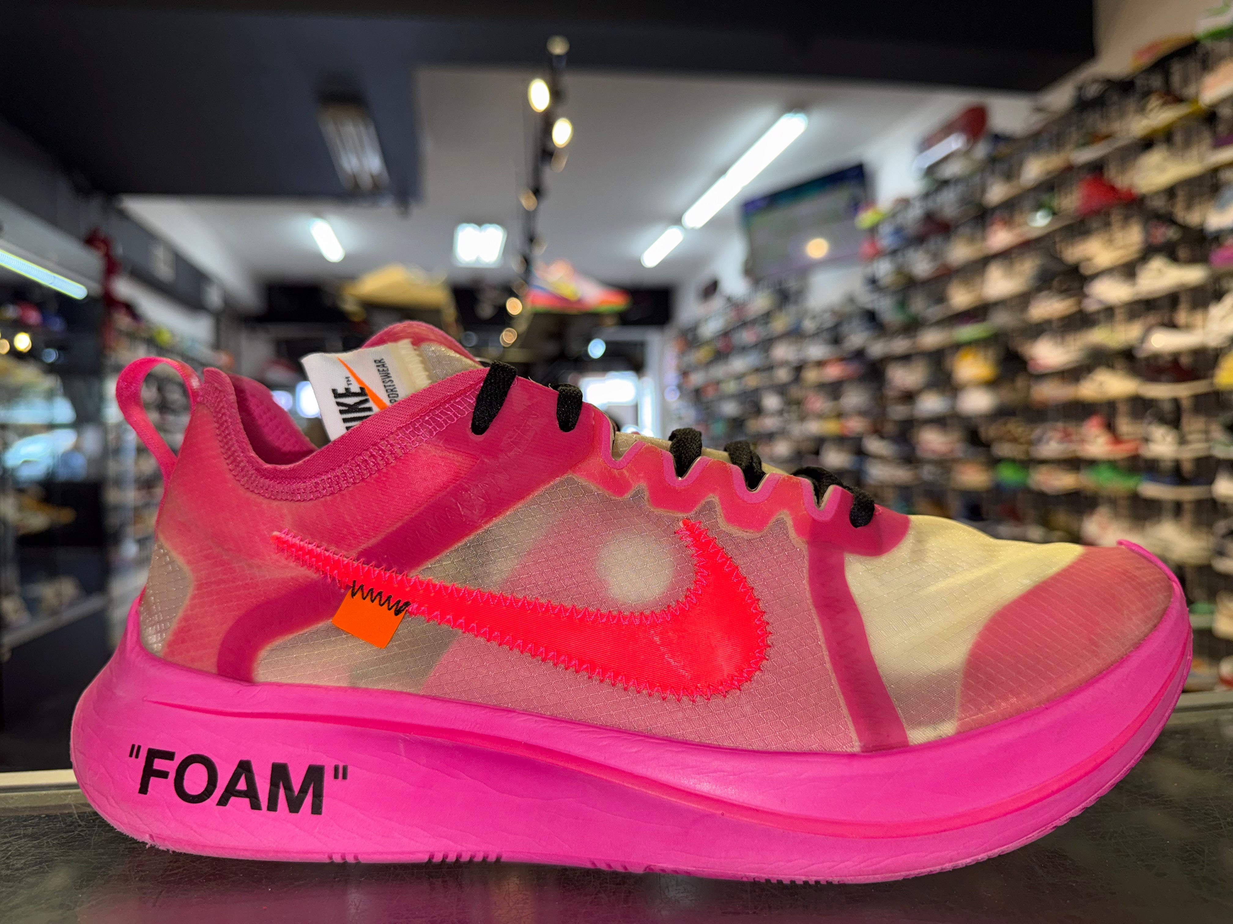 Size 11.5 Nike Zoom Fly Off-White "Pink"