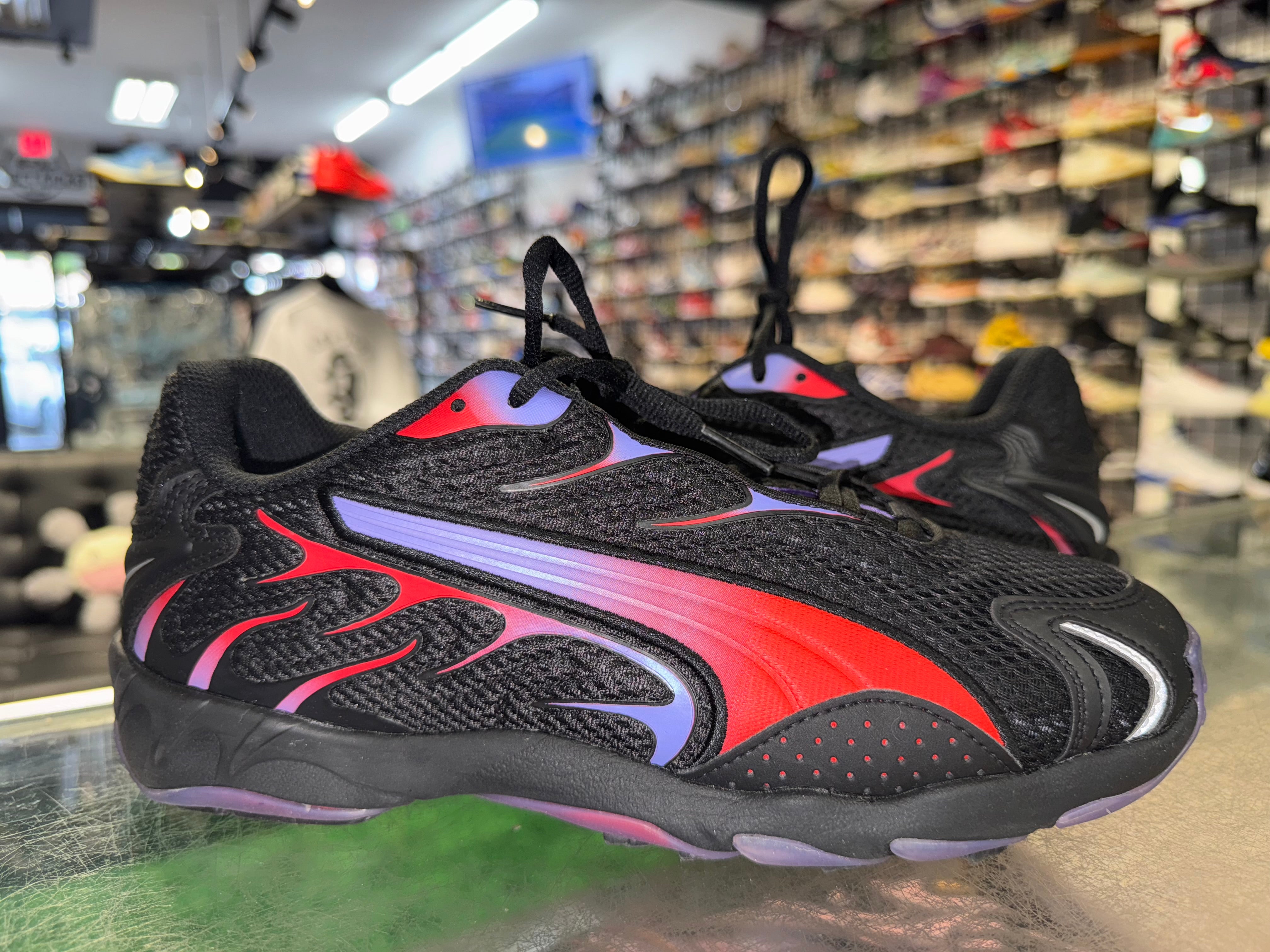 Size 7.5 Puma Black Red Purple