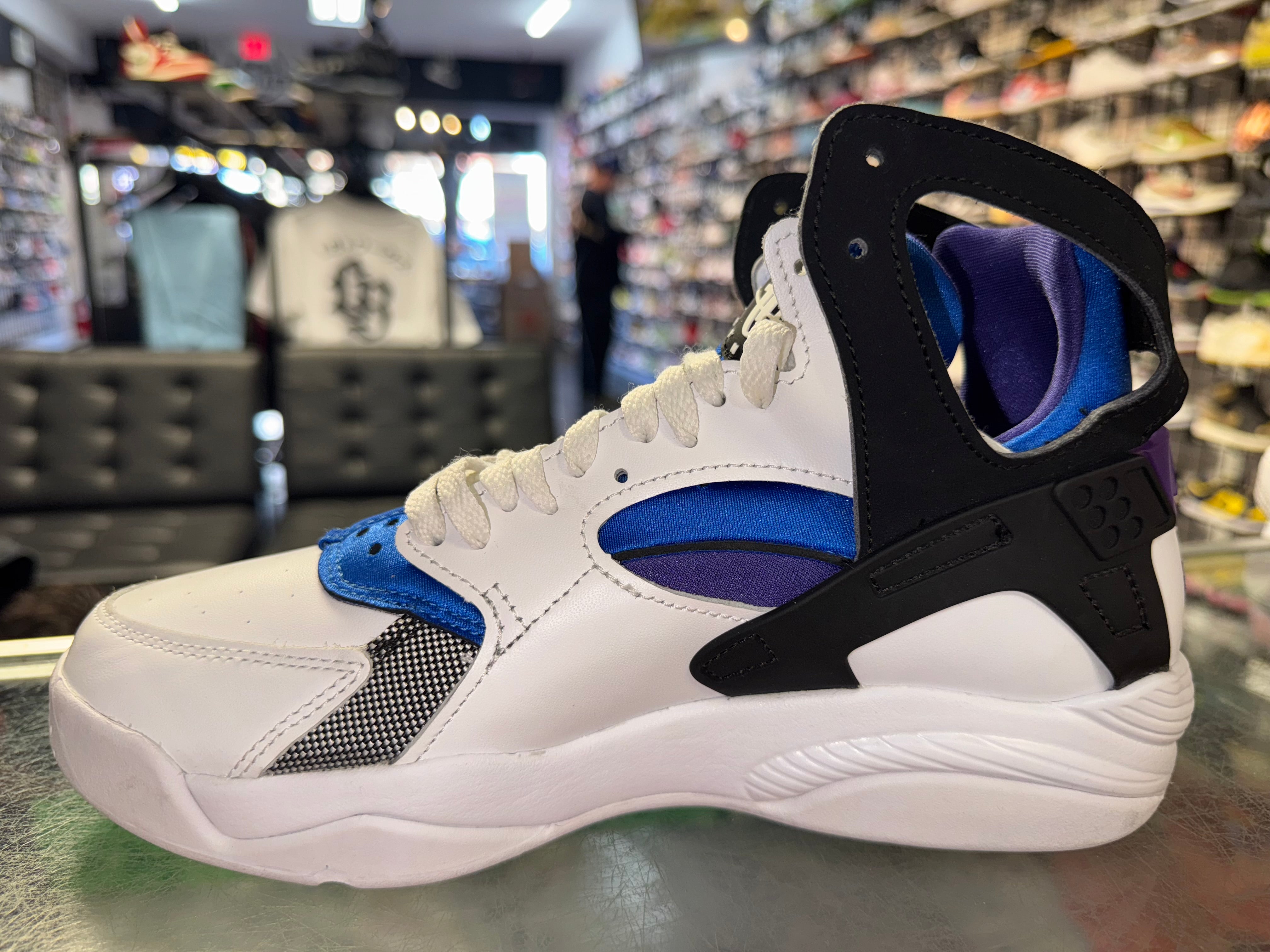 Size 7.5 Air Flight Huarache "White Varsity Purple"