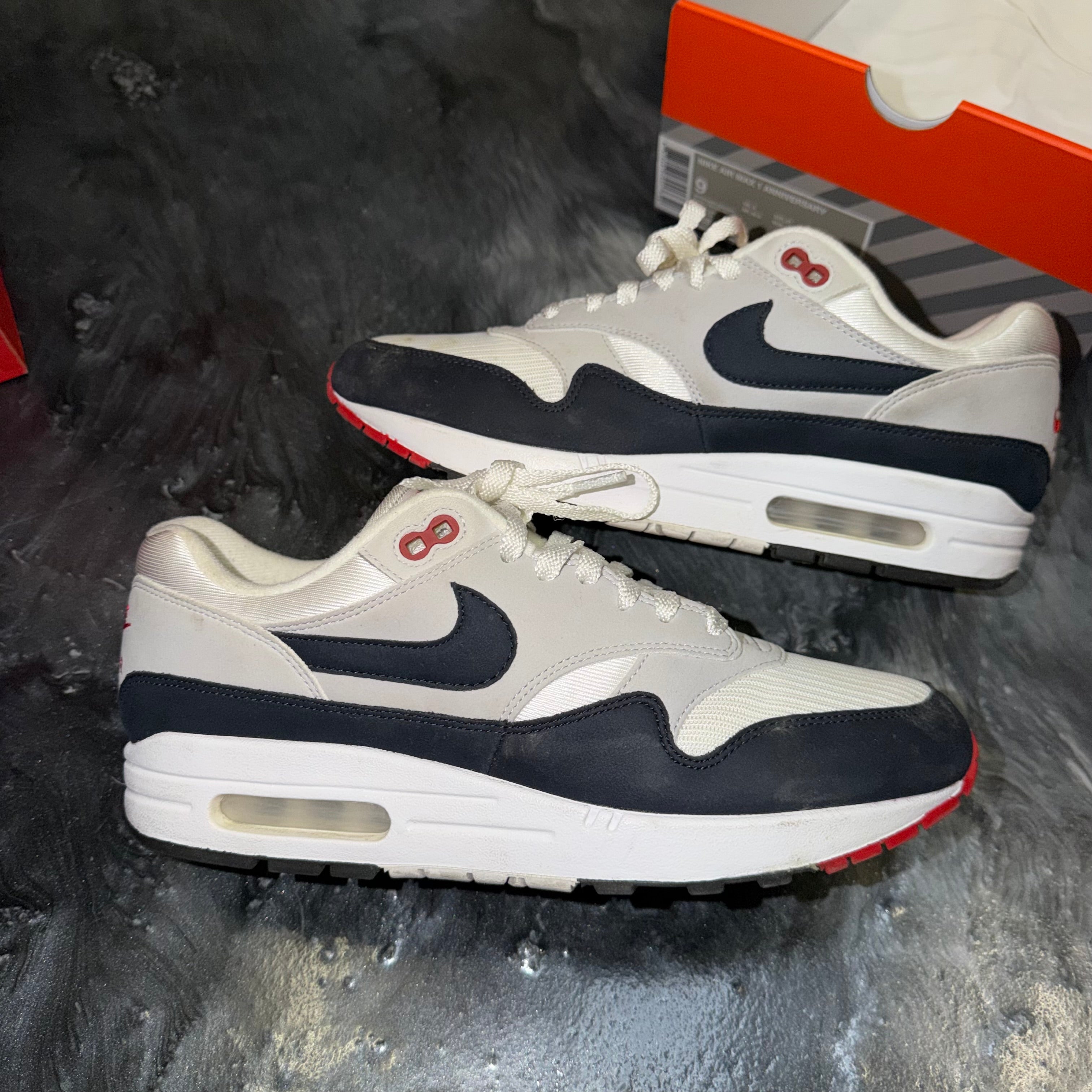 Size 9 Air Max 1 Anniversary Obsidian