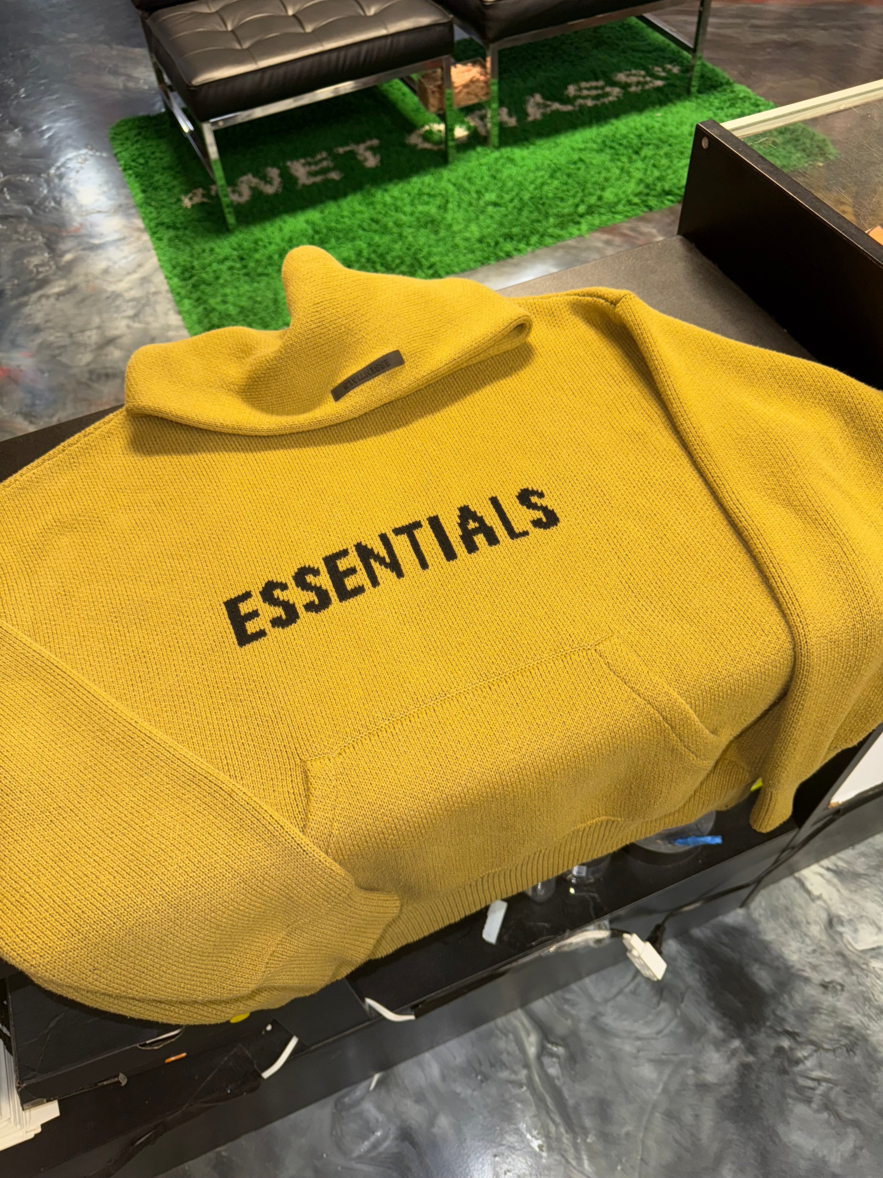 Size S (Fits M) Essentials FOG Knit Hoodie “Amber”