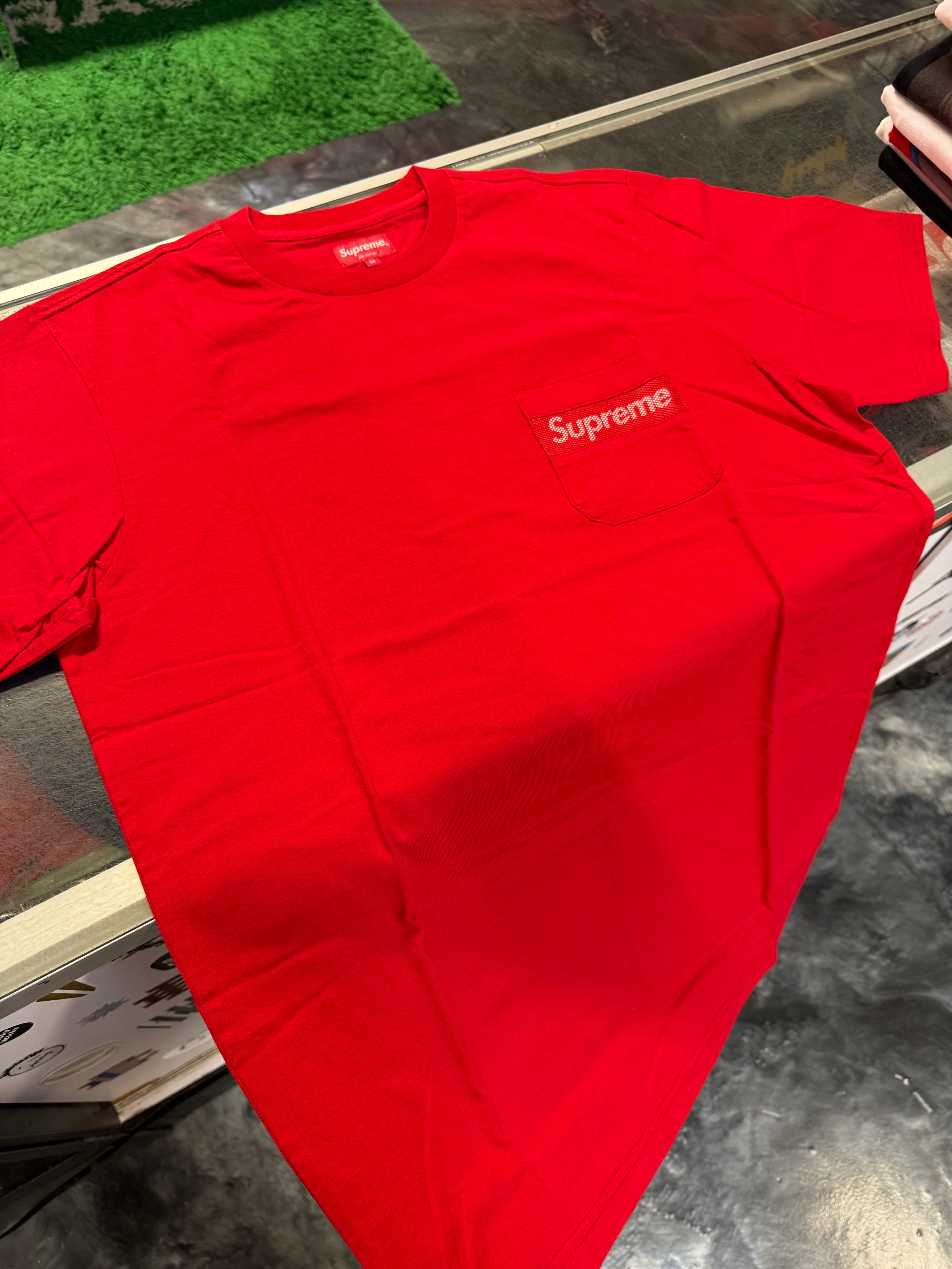 Size M Supreme Mesh Pocket Tee “Red” Brand New