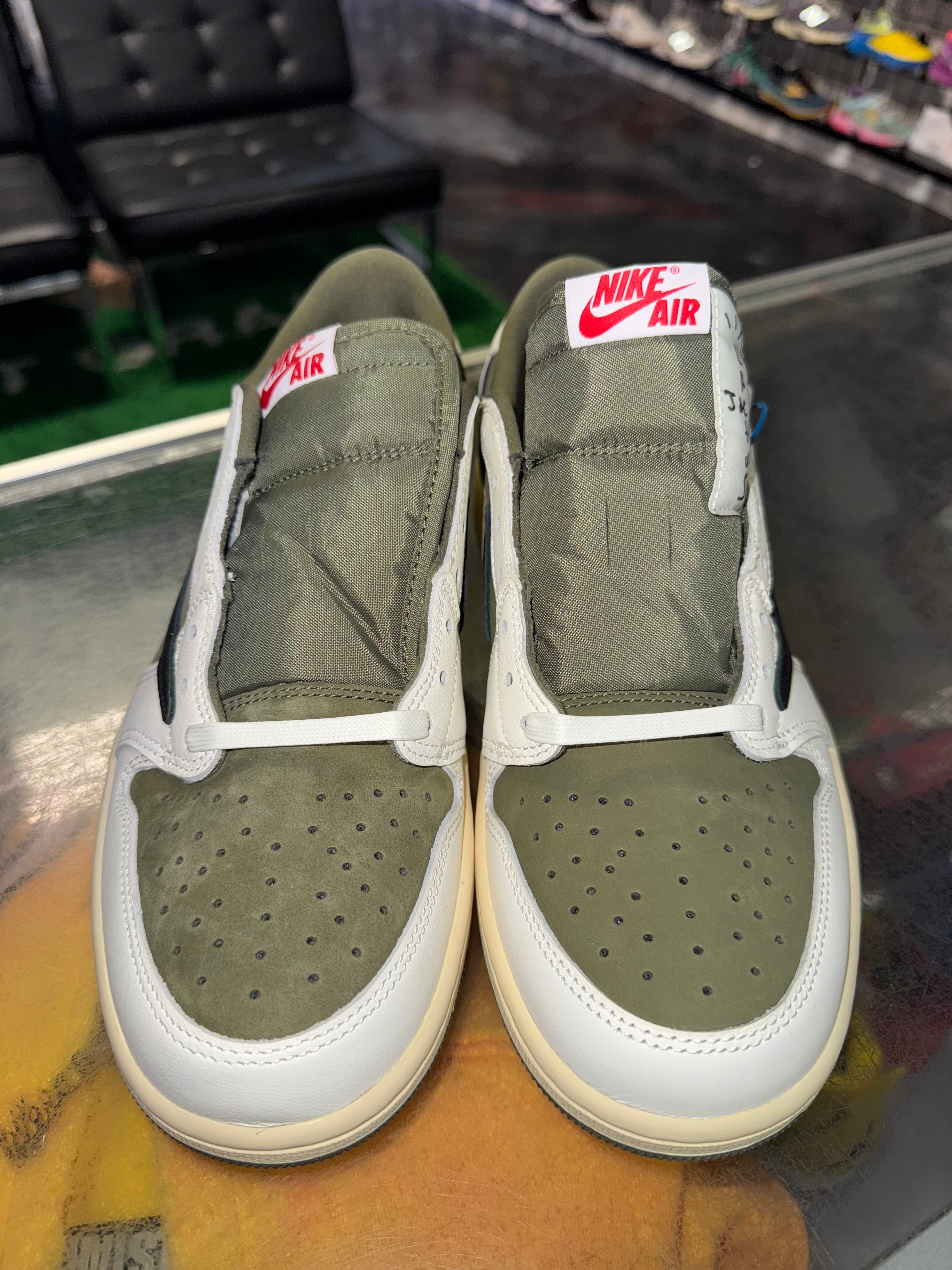 Size 9.5 Air Jordan 1 Low Travis Scott "Medium Olive" Brand New