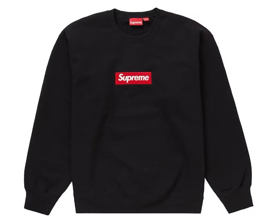 Size L Supreme Box Logo Crewneck (FW22) “Black” Worn 1x
