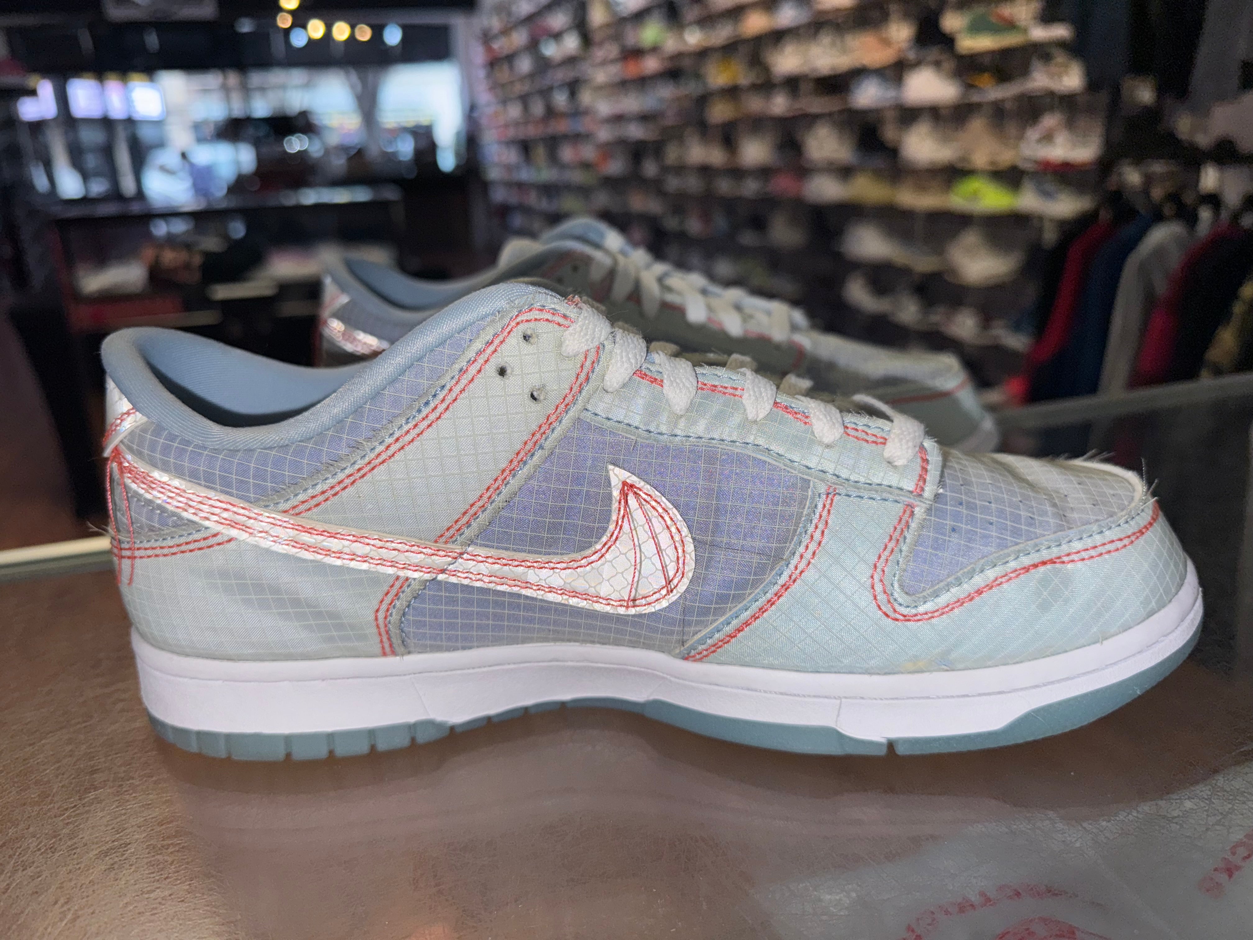 Size 9.5 Dunk Low Union Passport Pack "Argon"