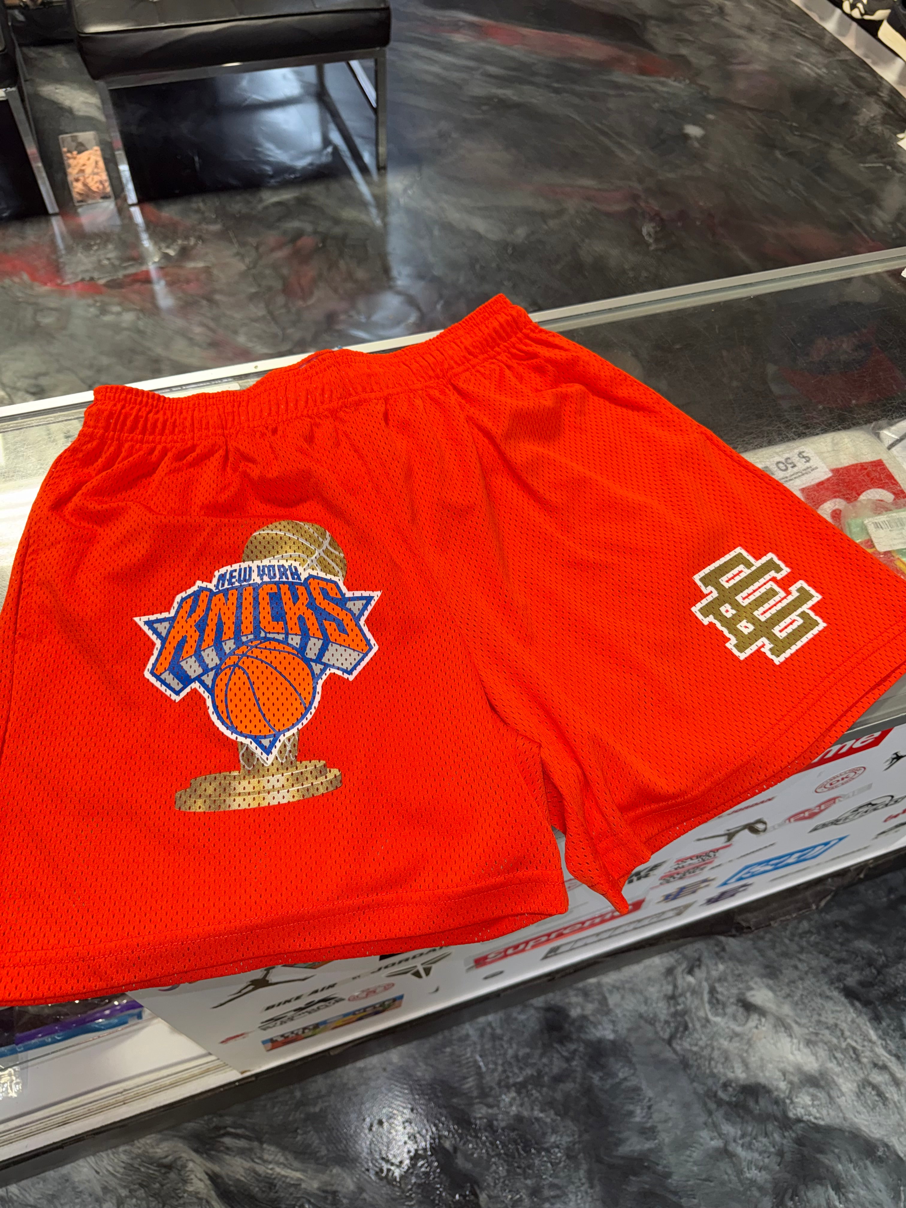 Size L Eric Emanuel x NY Knicks EE Shorts “Champs Orange” Brand New