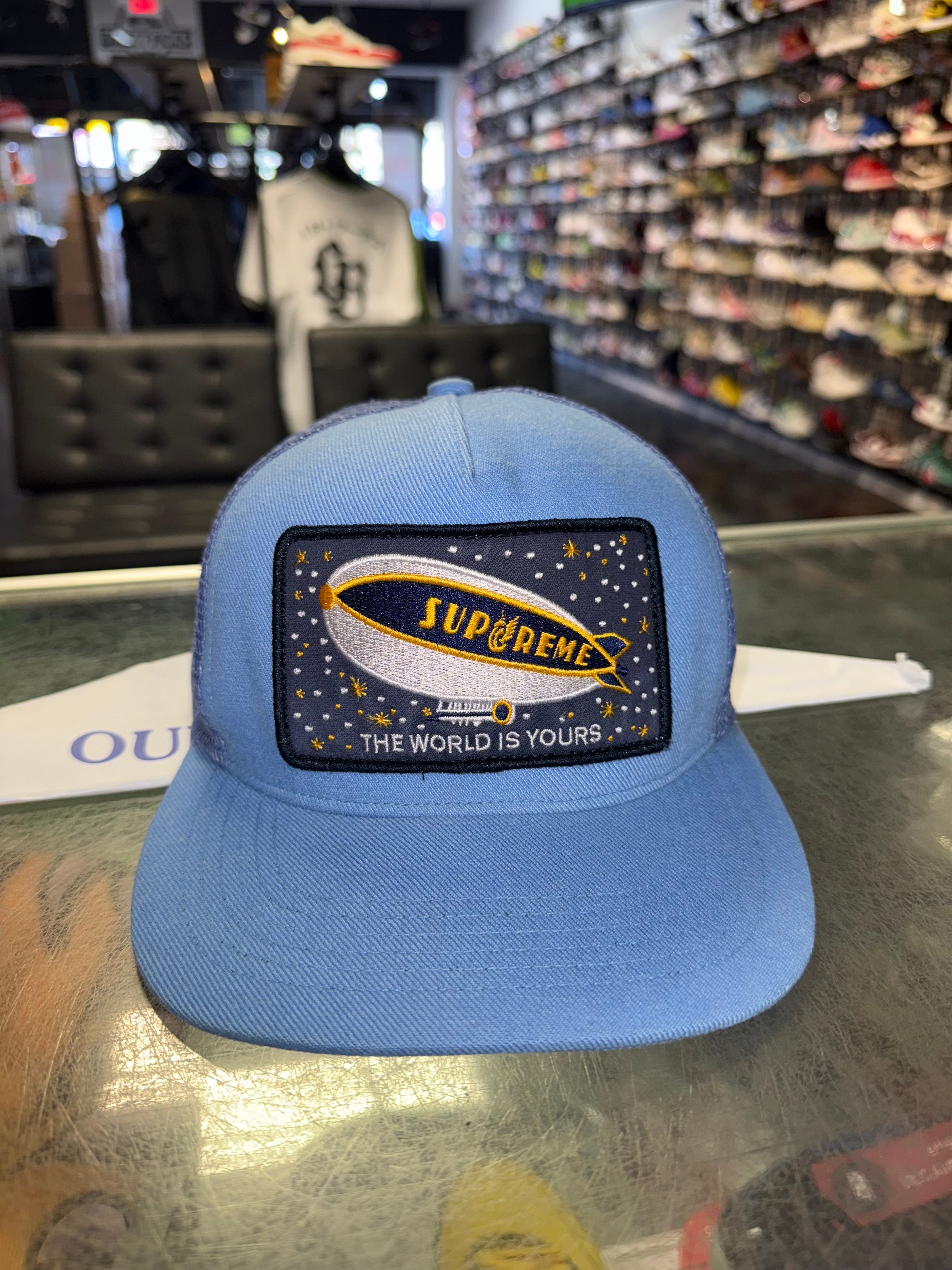 Size OS Supreme Blimp Trucker Hat “Blue”