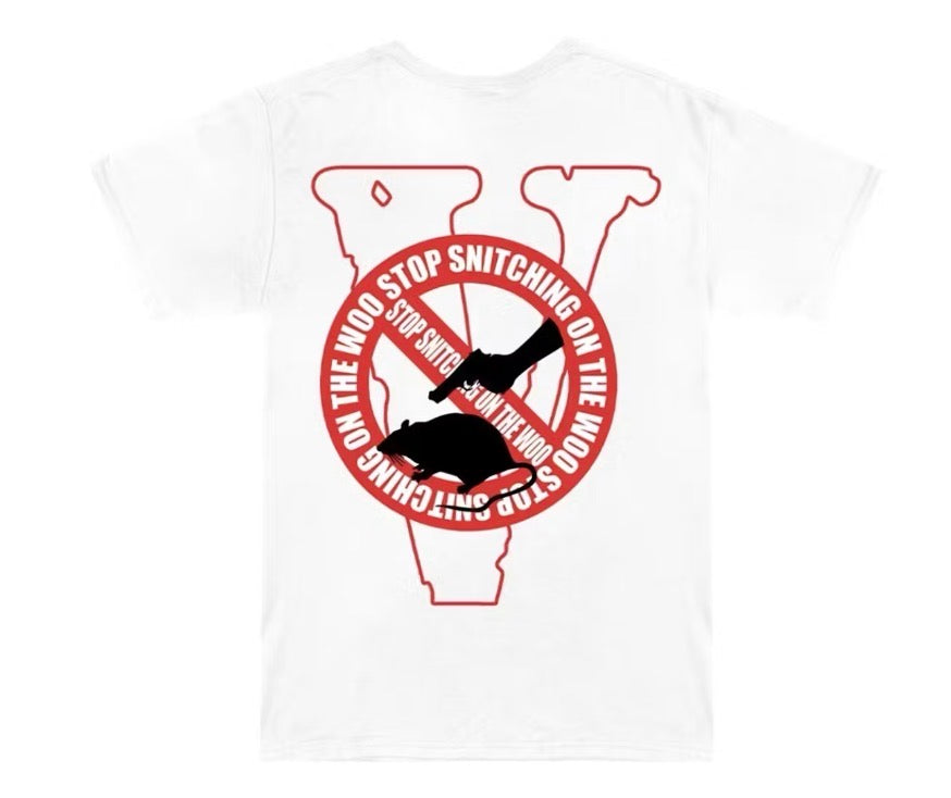 Size S Vlone x Pop Smoke Tee “White/Red” Brand New