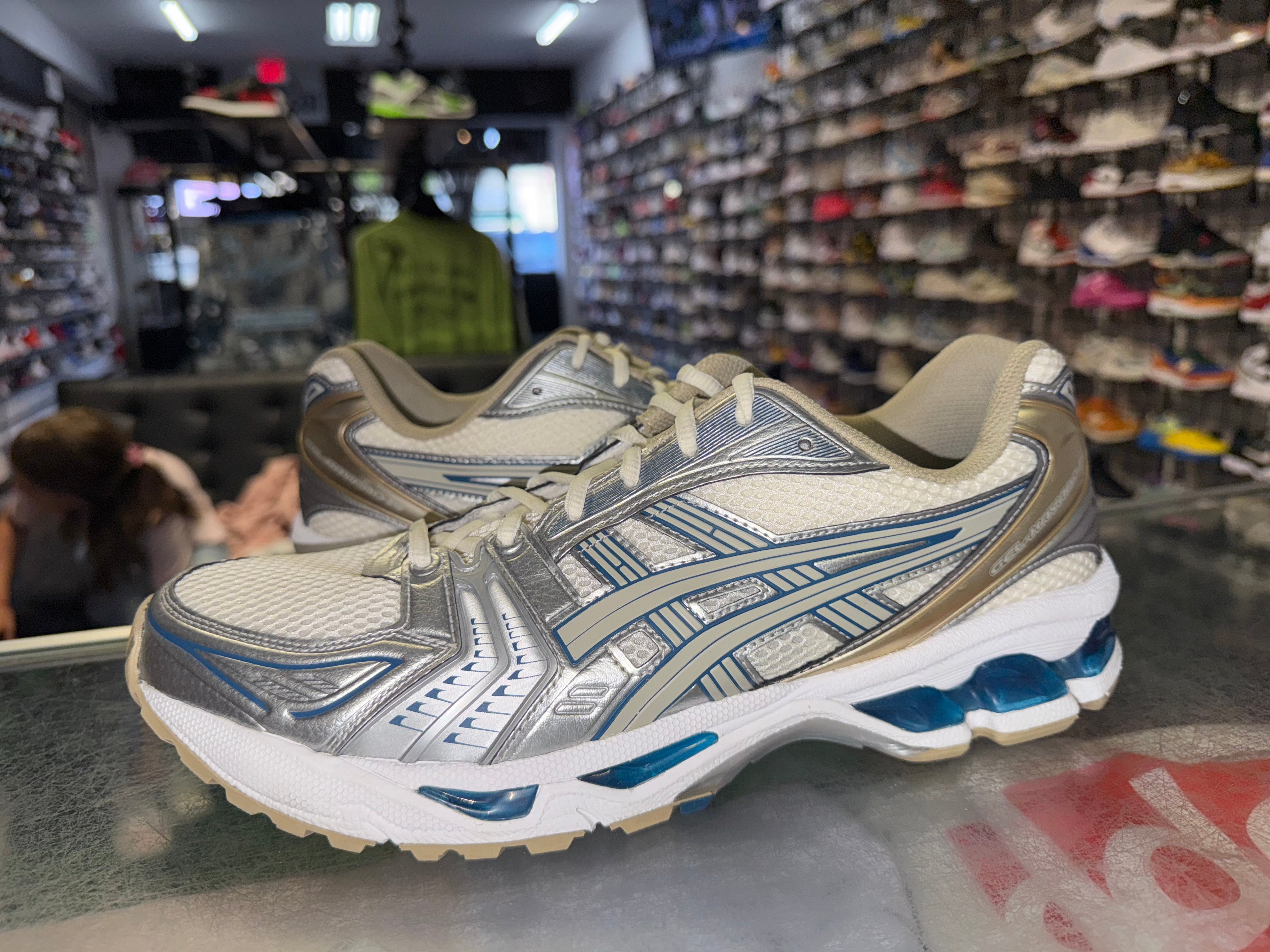 Size 12 Asics Gel-Kayano 14 "Cream Pure Silver Champagne"