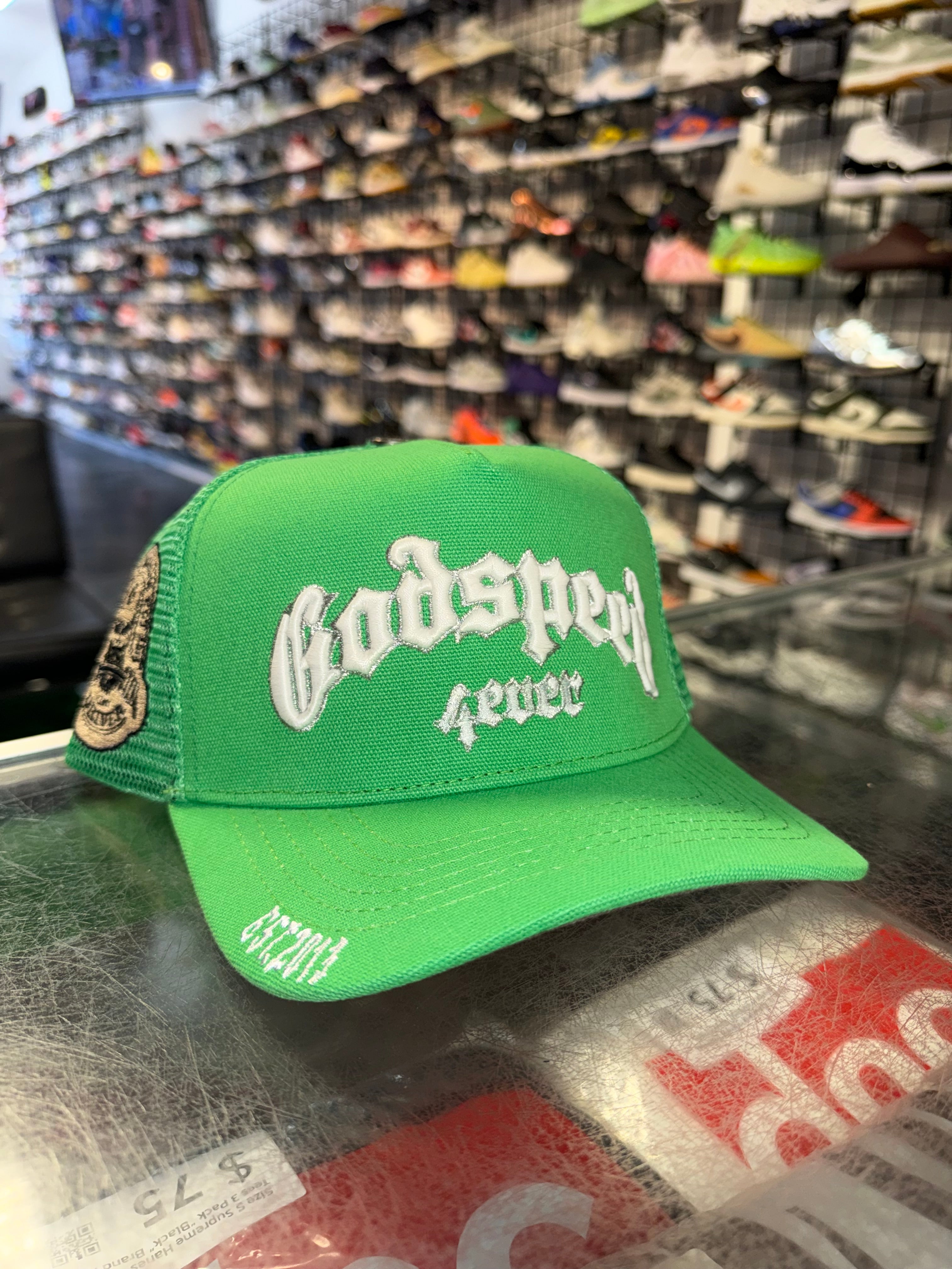 Size OS Godspeed 4Ever Trucker Hat “Green/White” Brand New