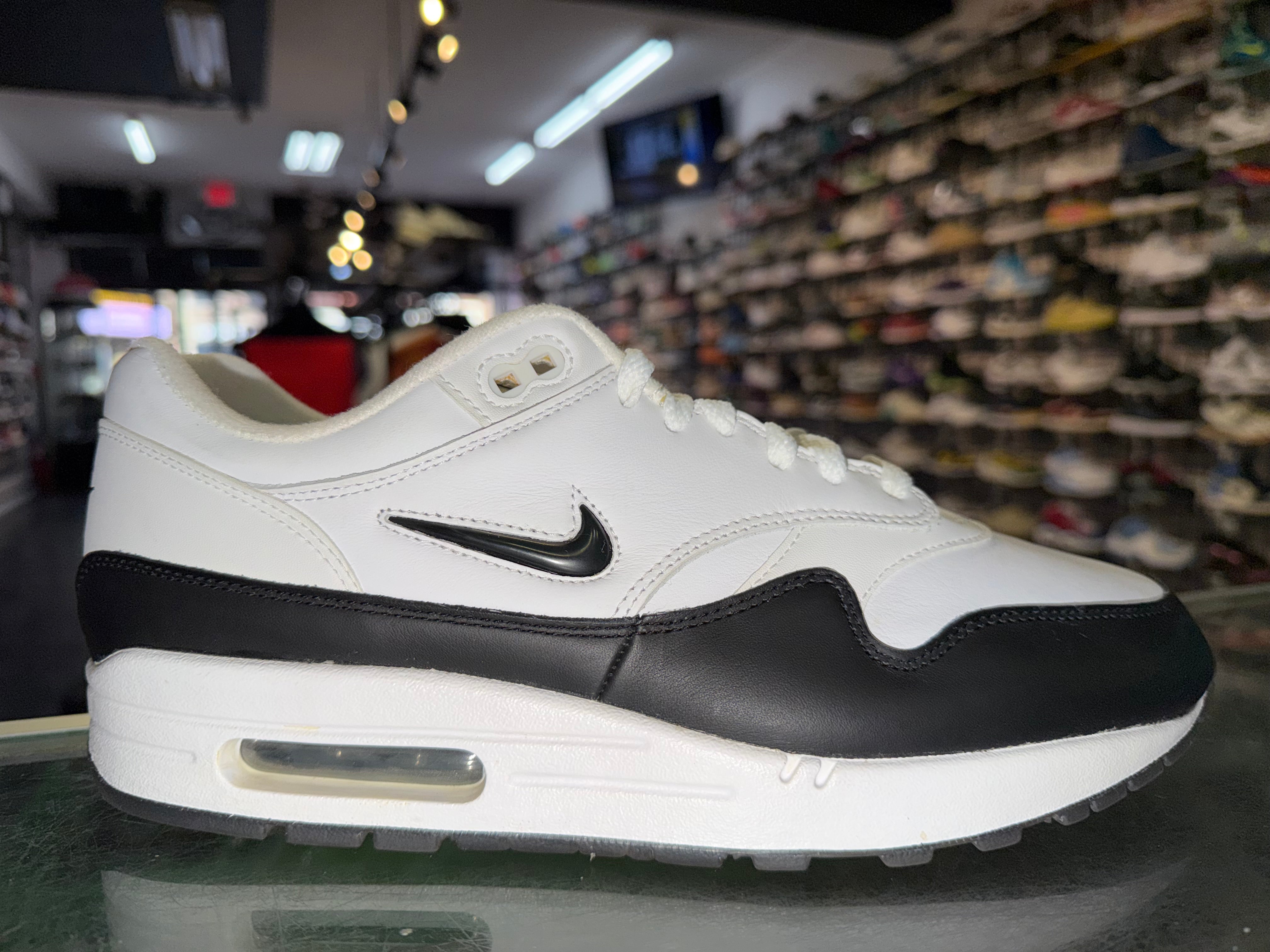 Size 10 Air Max 1 Jewel "White Black"