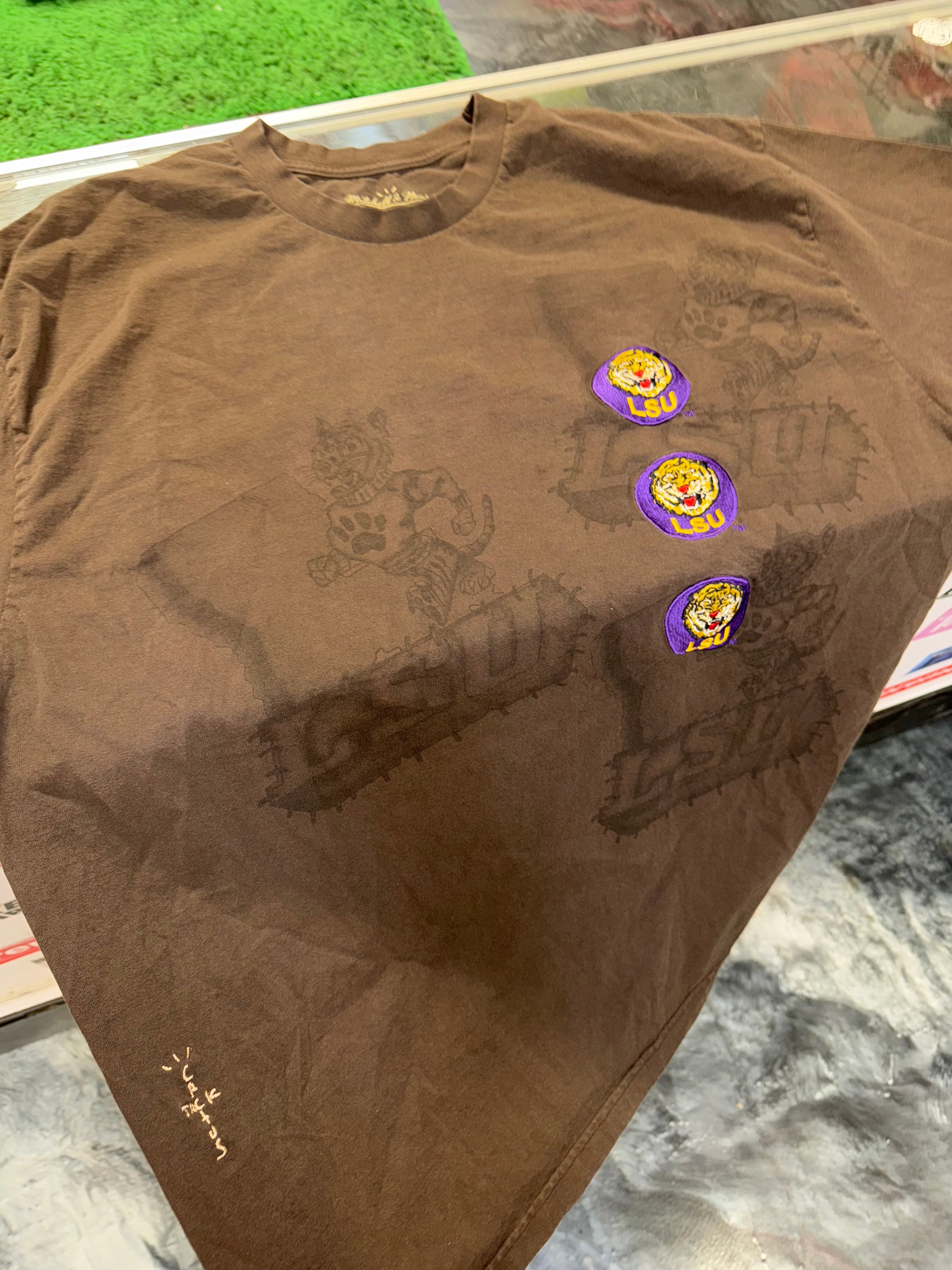 Size XXL Travis Scott LSU Tigers Tee “Brown”