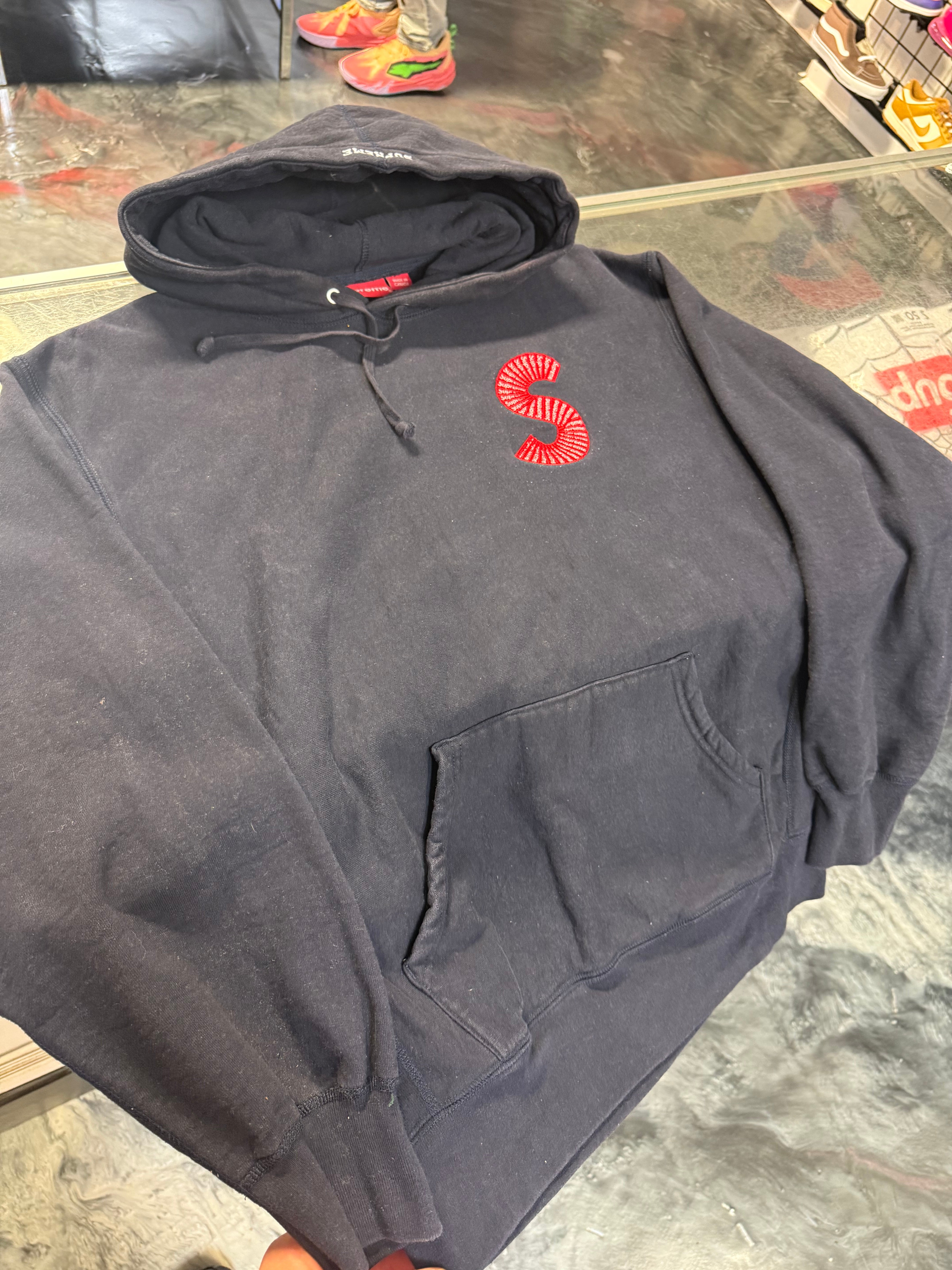 Size M Supreme S Logo Hoodie “Navy/Red”
