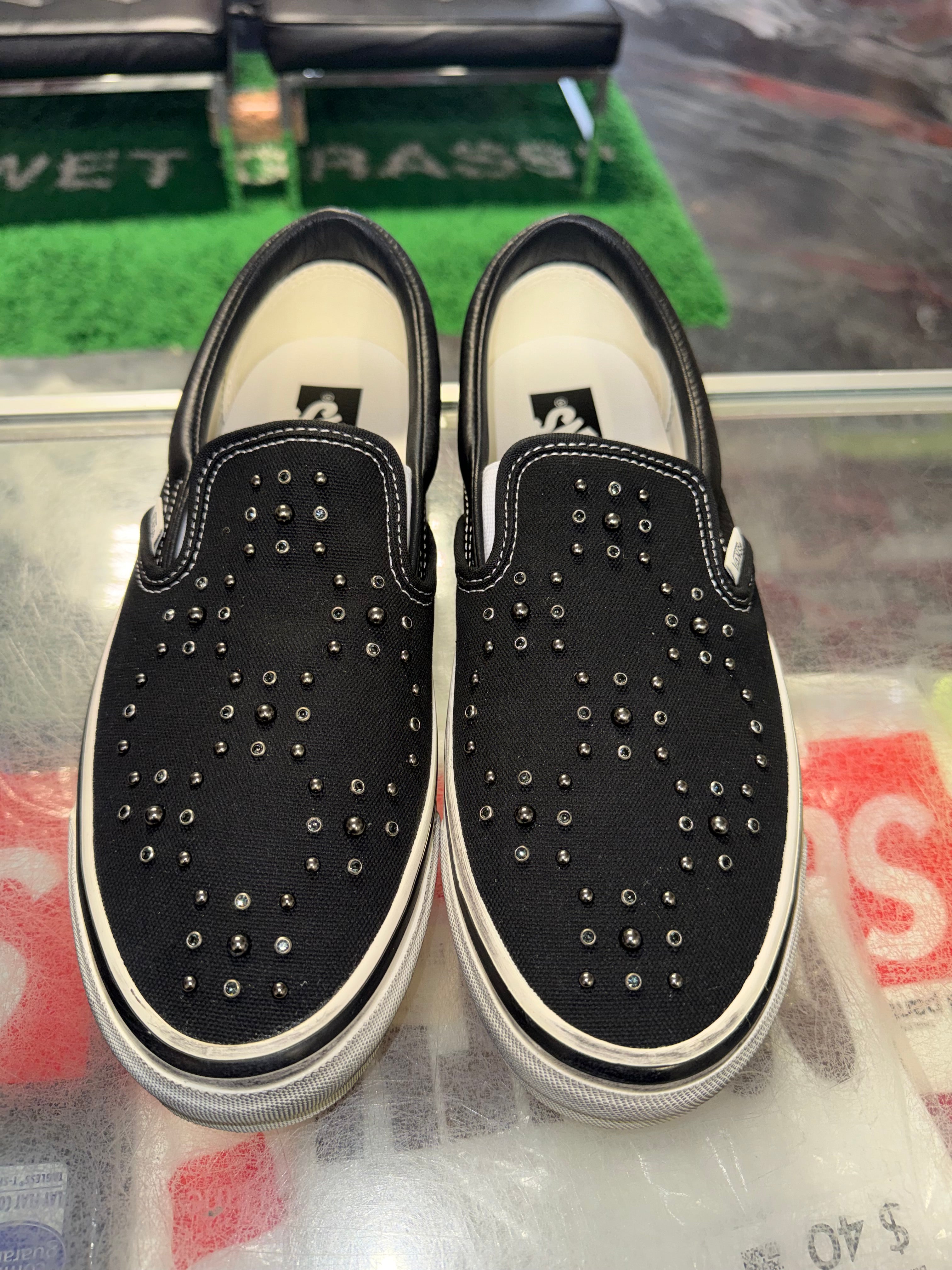 Size 10 Vans Slip On 98 Pearlized Pack “Blackout” Brand New