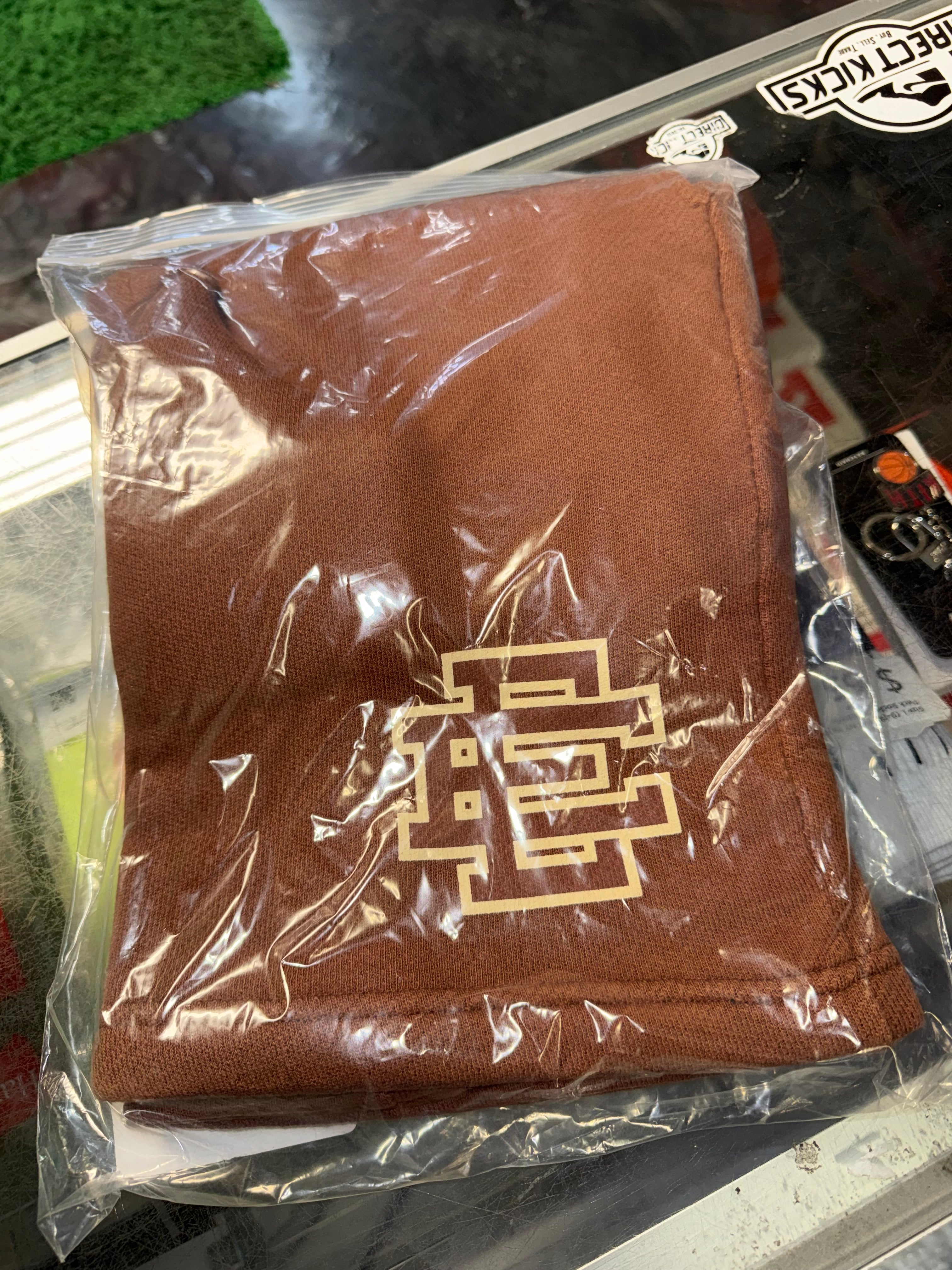 Size M Eric Emanuel Baggy Cotton EE Shorts “Brown” Brand New