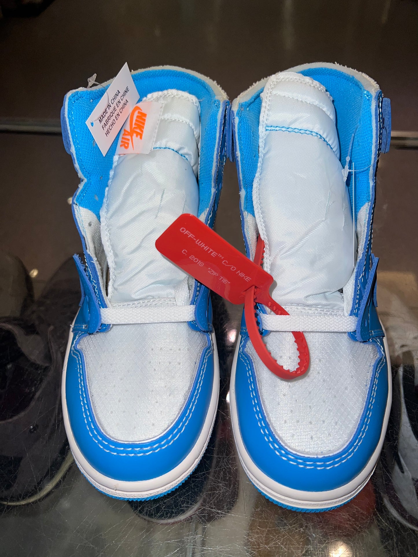 Size 4.5 Air Jordan 1 Off White “University Blue” Brand New (Mall)