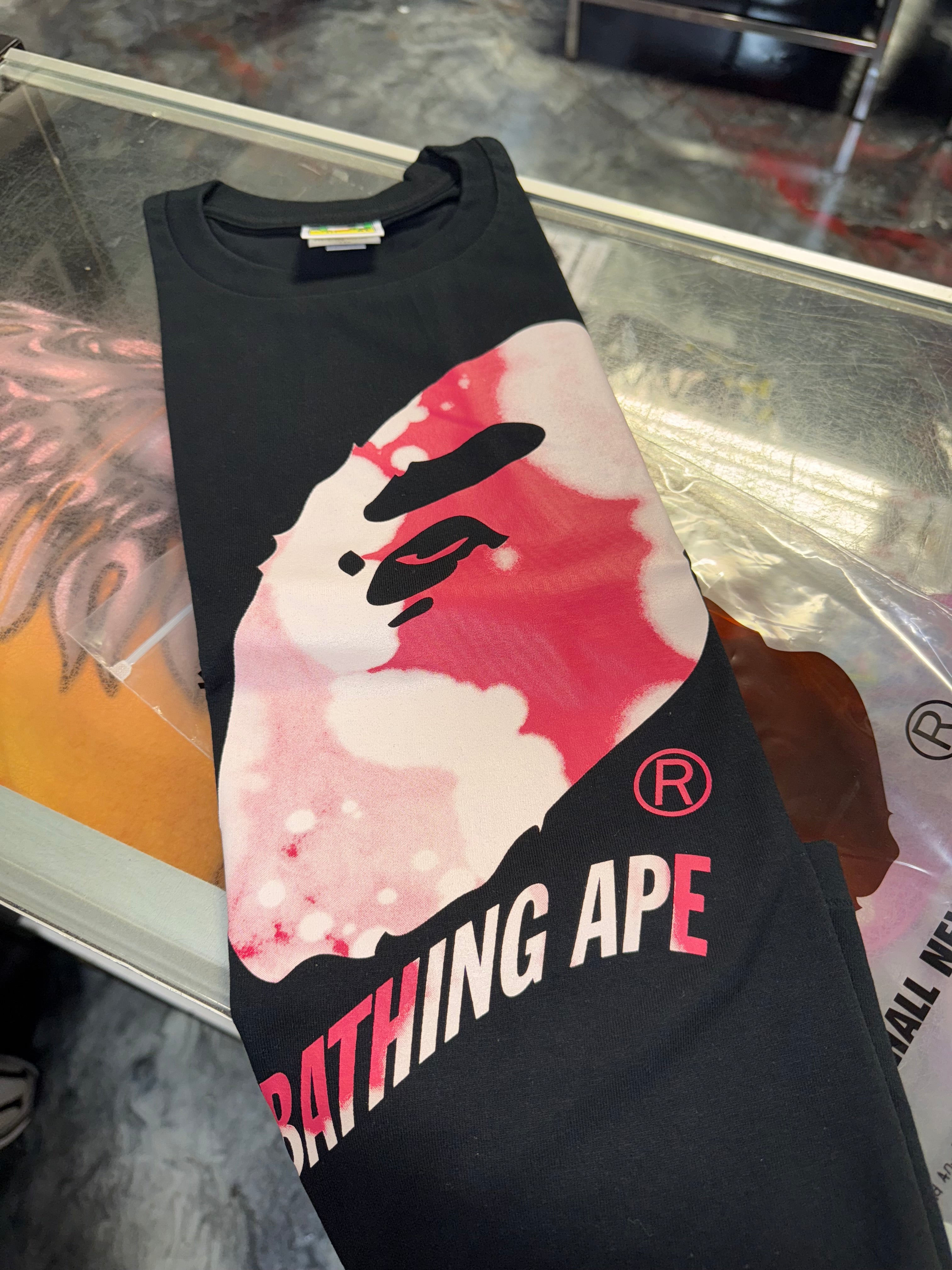Size XL Bape Tie Dye Twist Tee "Black Pink" Brand New