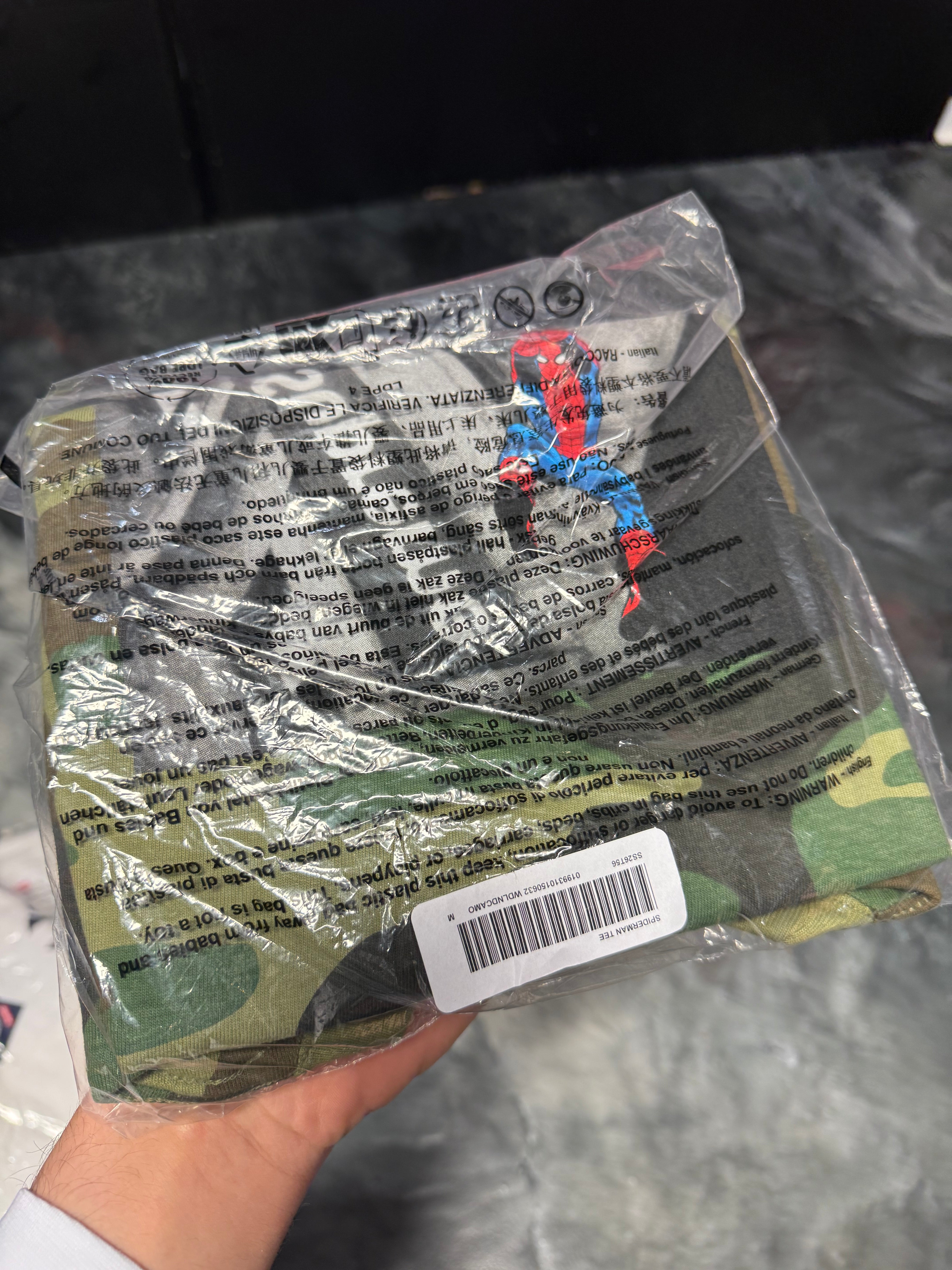 Size M Supreme Spider-Man Tee “Camo” Brand New