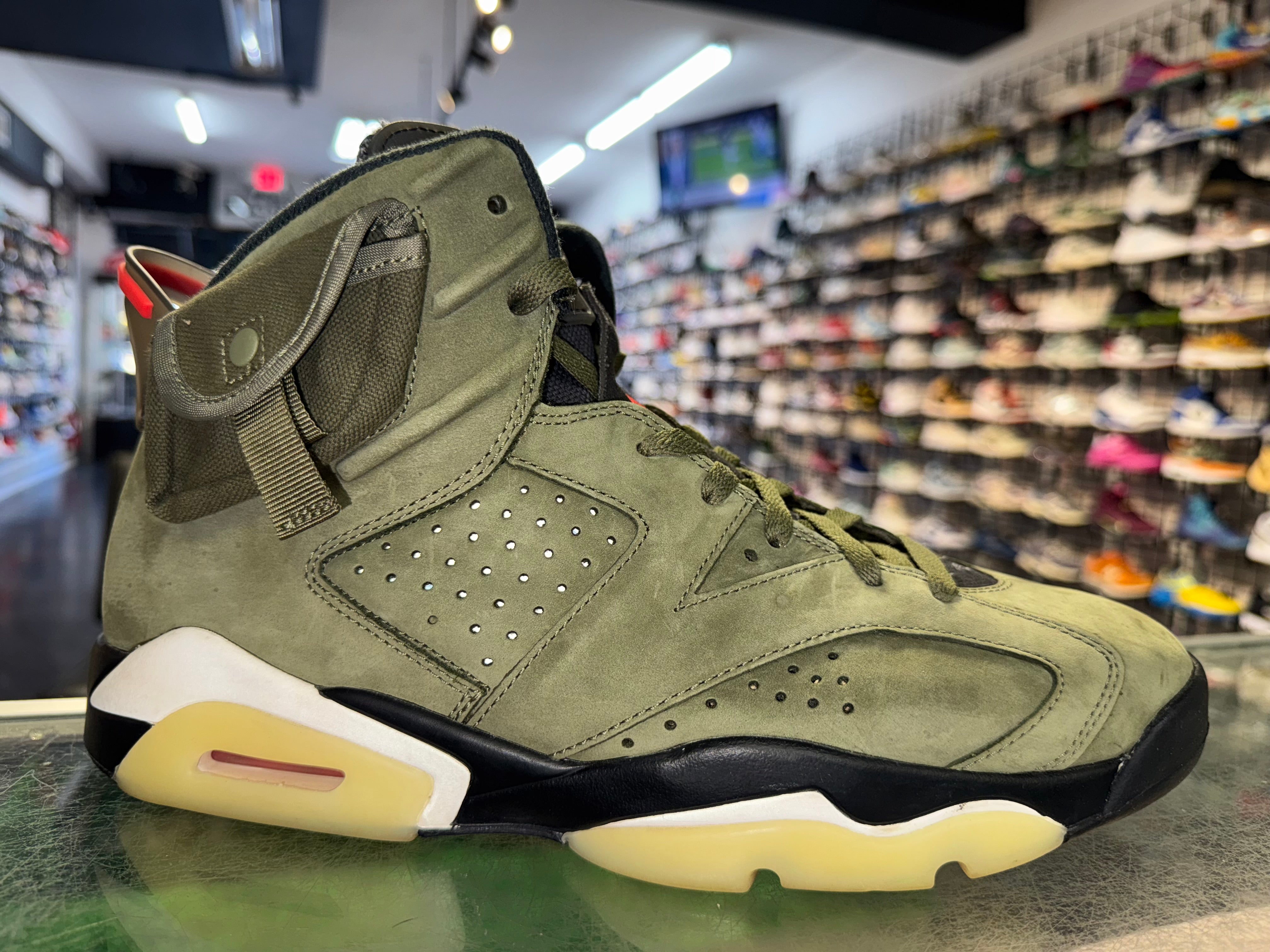 Size 10.5 Air Jordan 6 Travis Scott "Olive"