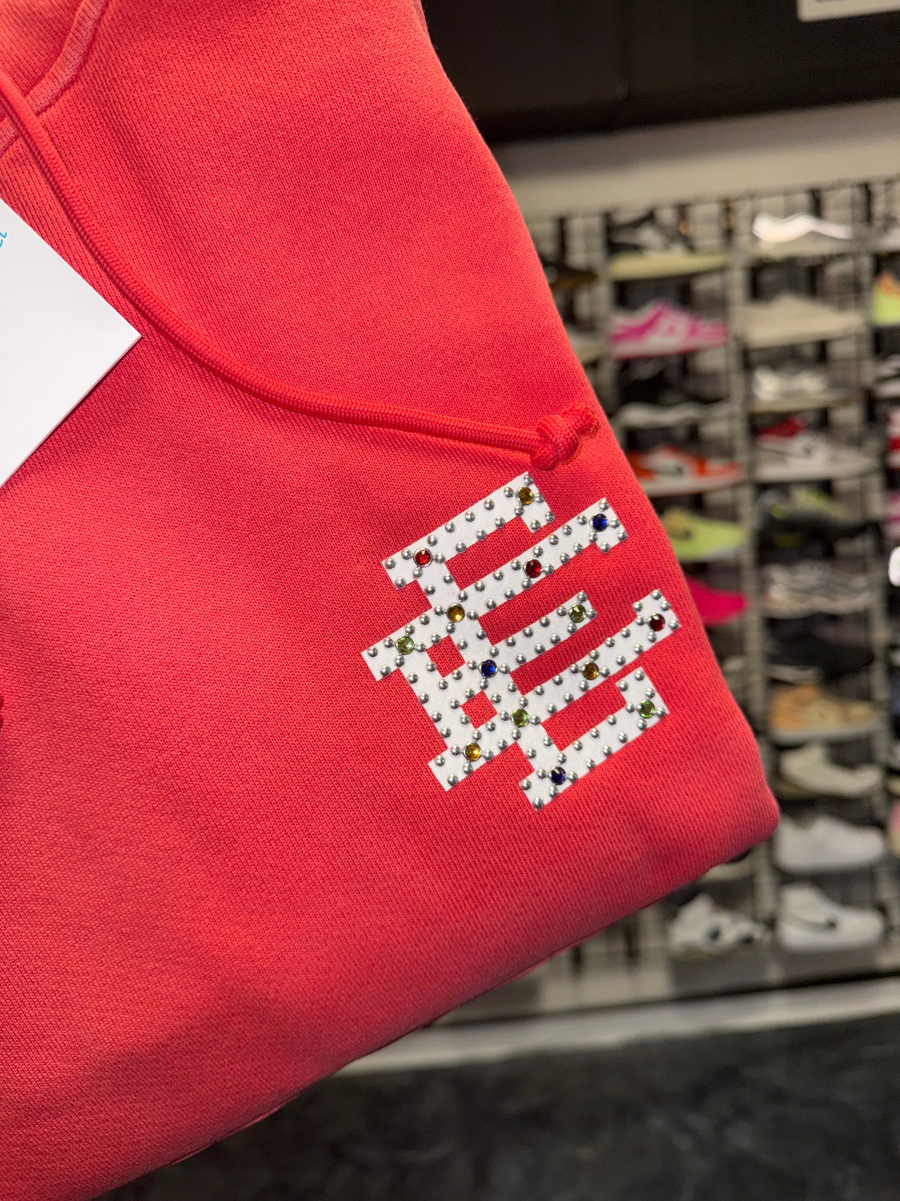 Size M Eric Emanuel EE Bedazzled Hoodie “Red” Brand New – Direct Kicks