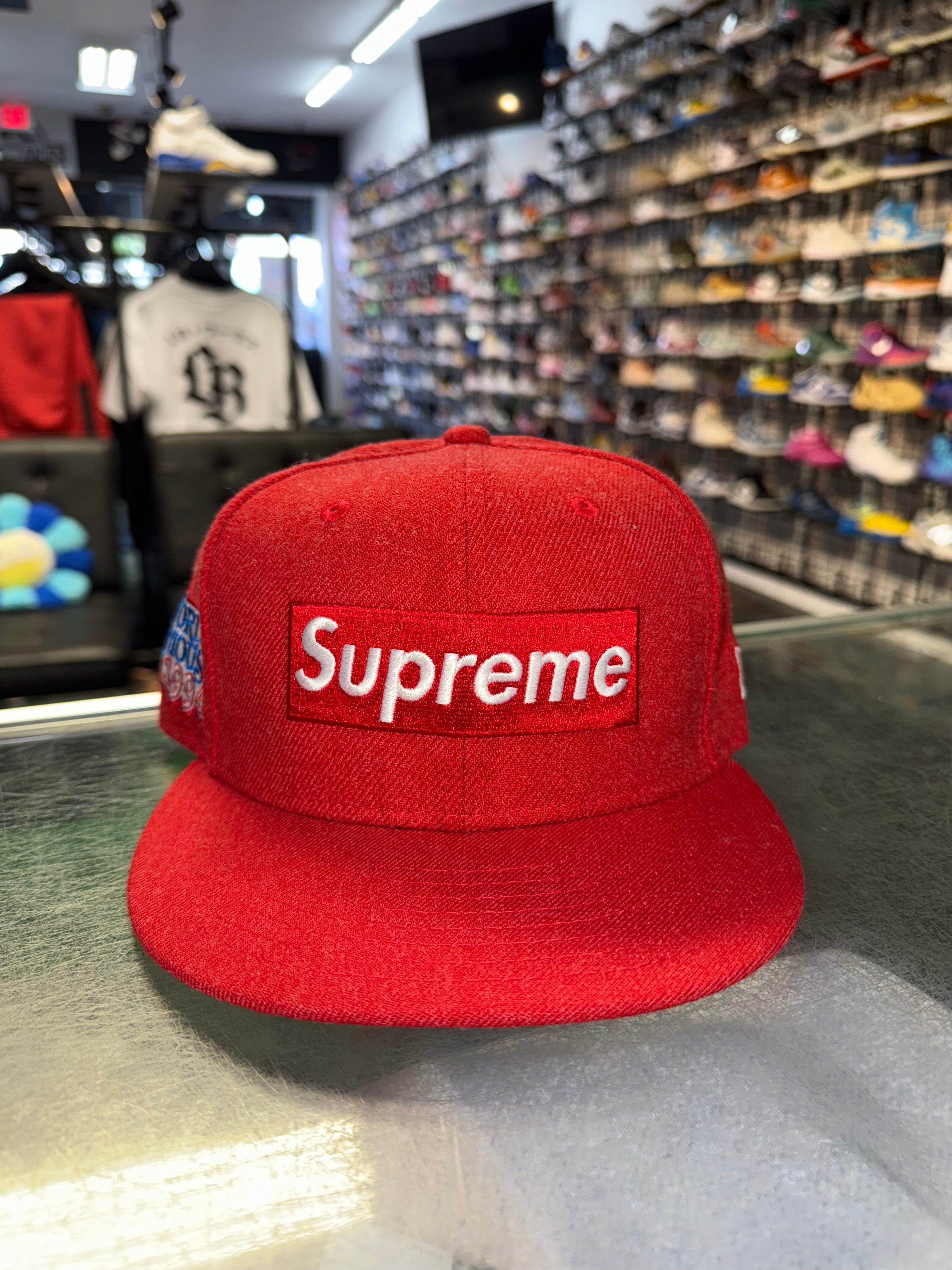 Size 7 1/8 Supreme World Famous Fitted “Red” Brand New