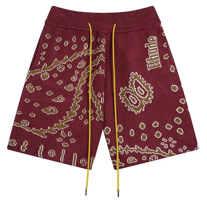 Size M Rhude Knit Shorts “Red Paisley”