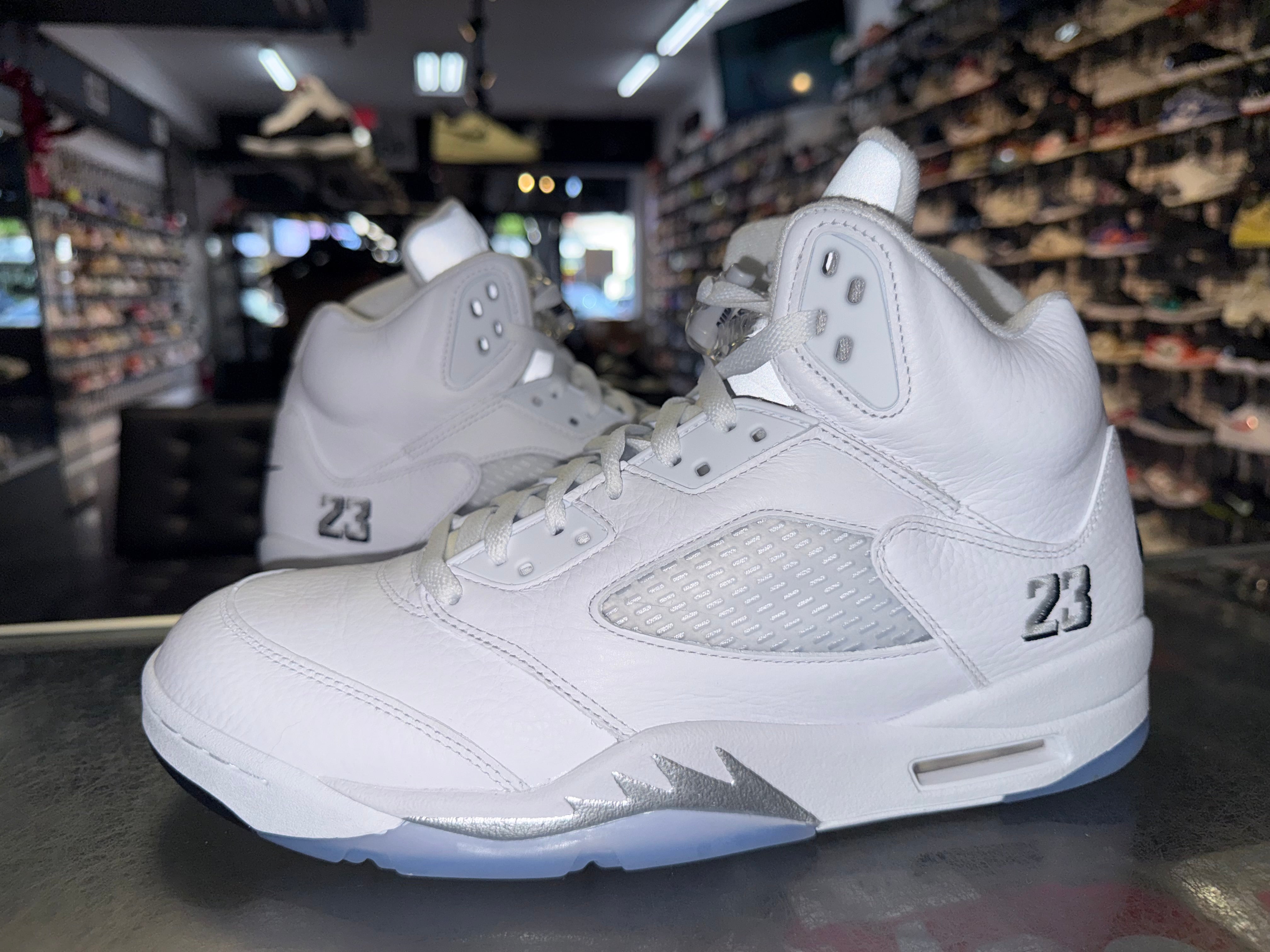 Size 11.5 Air Jordan 5 "White Metallic"