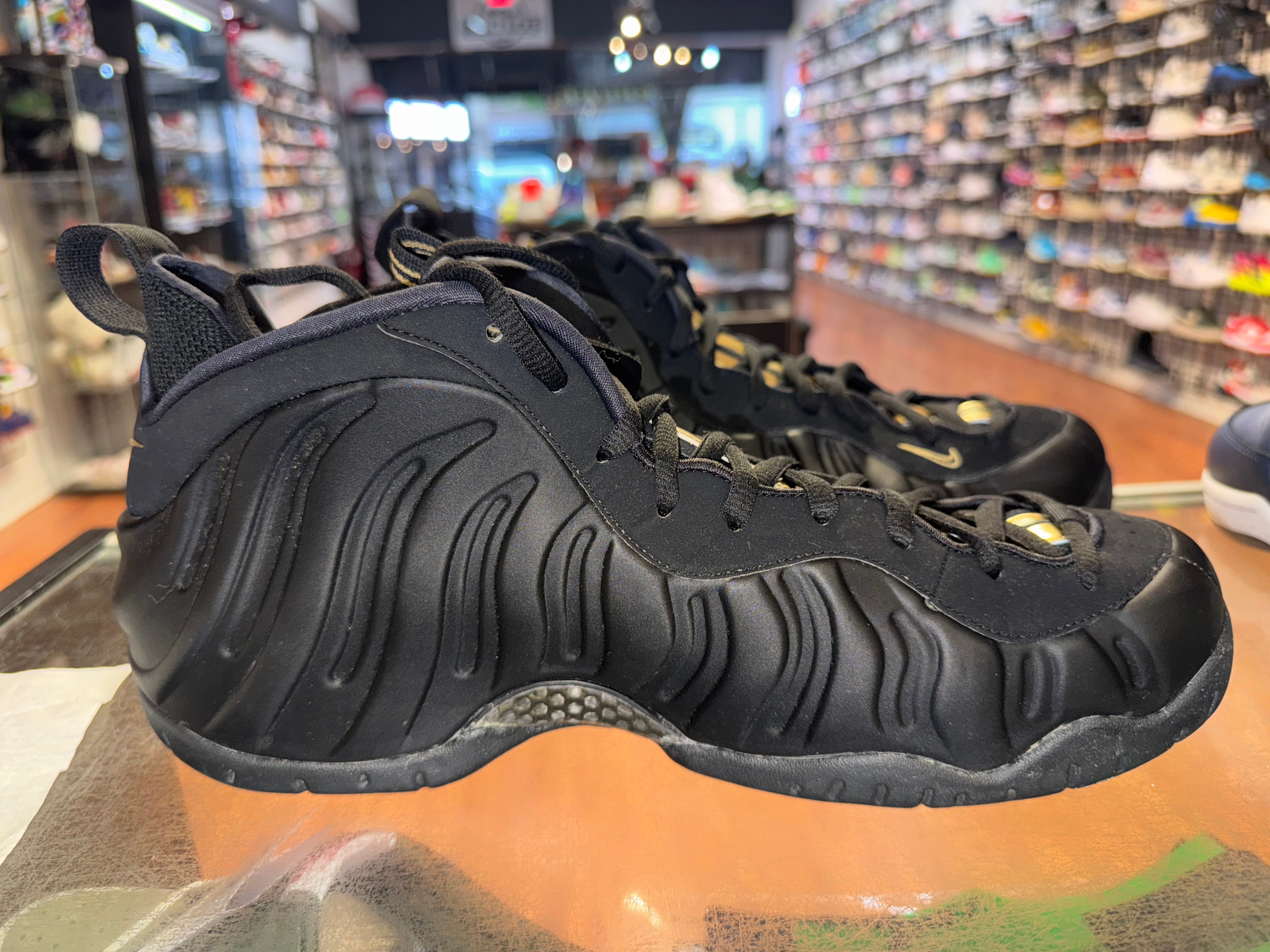 Size 14 Foamposite Pro "Black Metallic Gold"