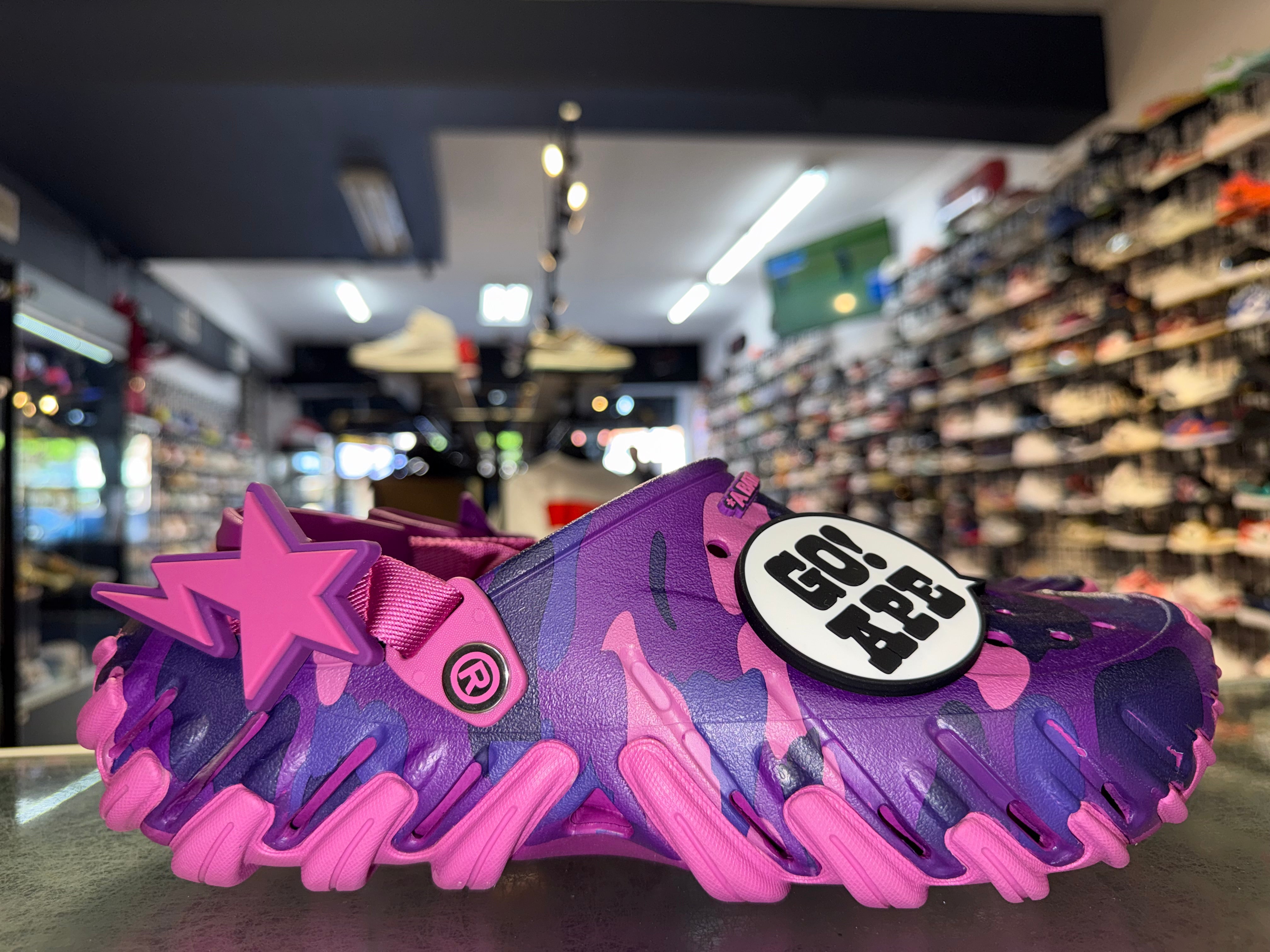 Size 10 (Fits 11) Bape x Crocs Echo Clog “Grapeberry Camo” Brand New