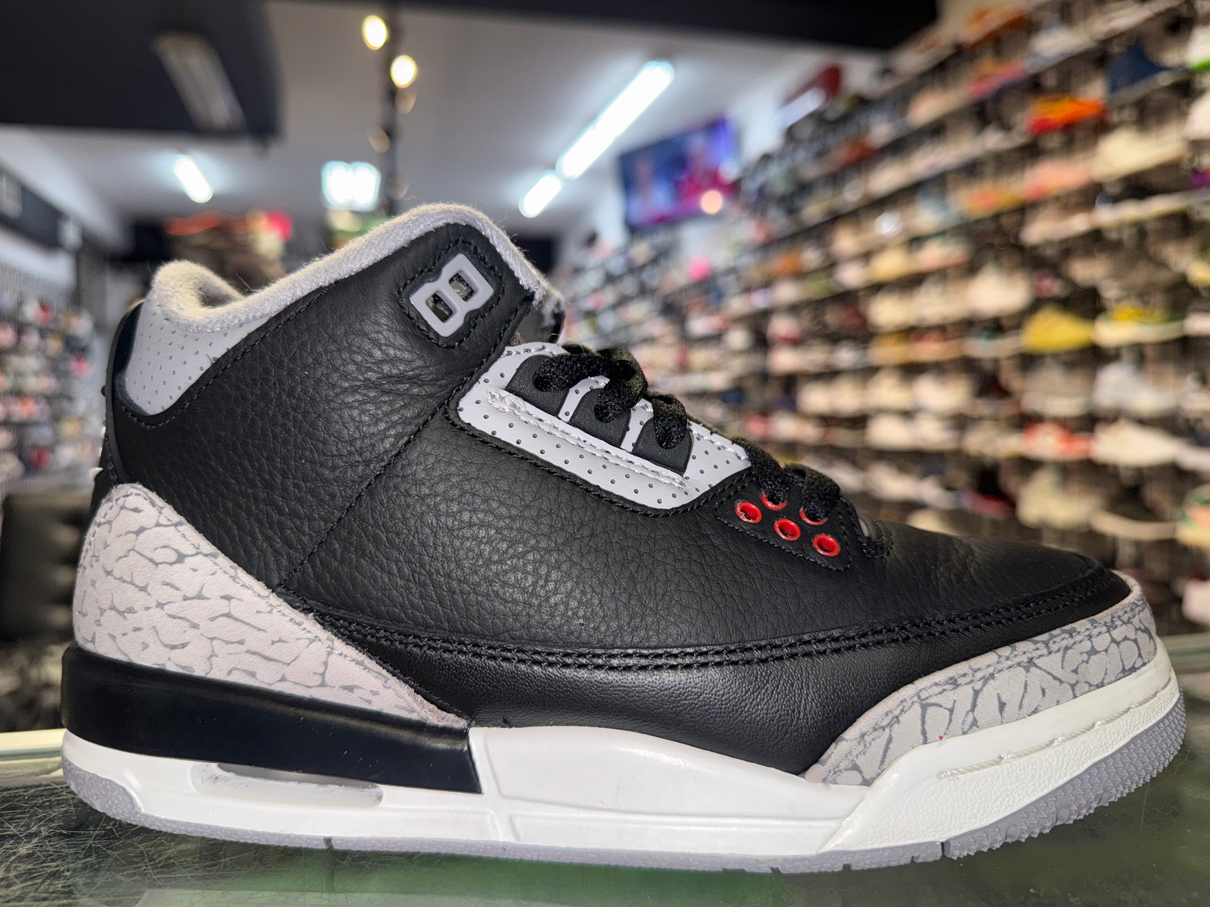 Size 4.5y Air Jordan 3 "Black Cement"