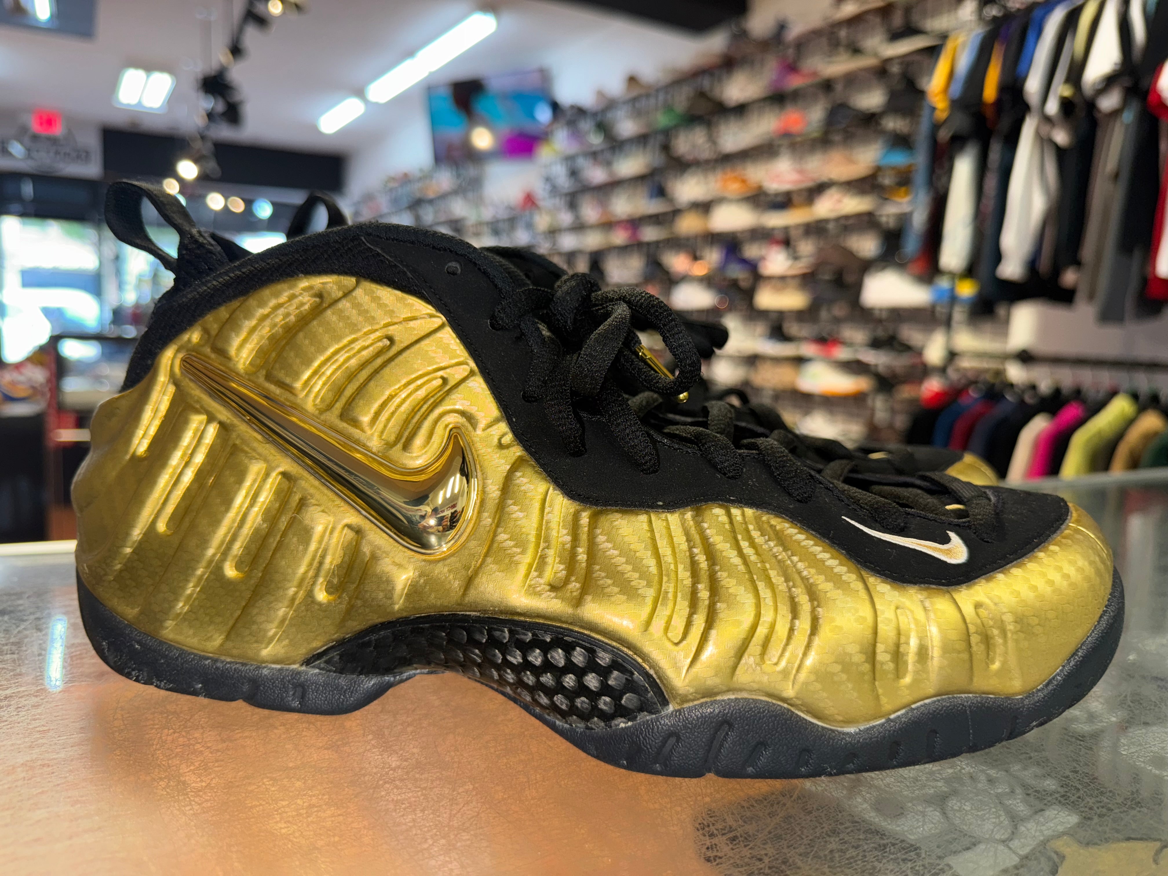 Size 10.5 Foamposite Pro "Metallic Gold"