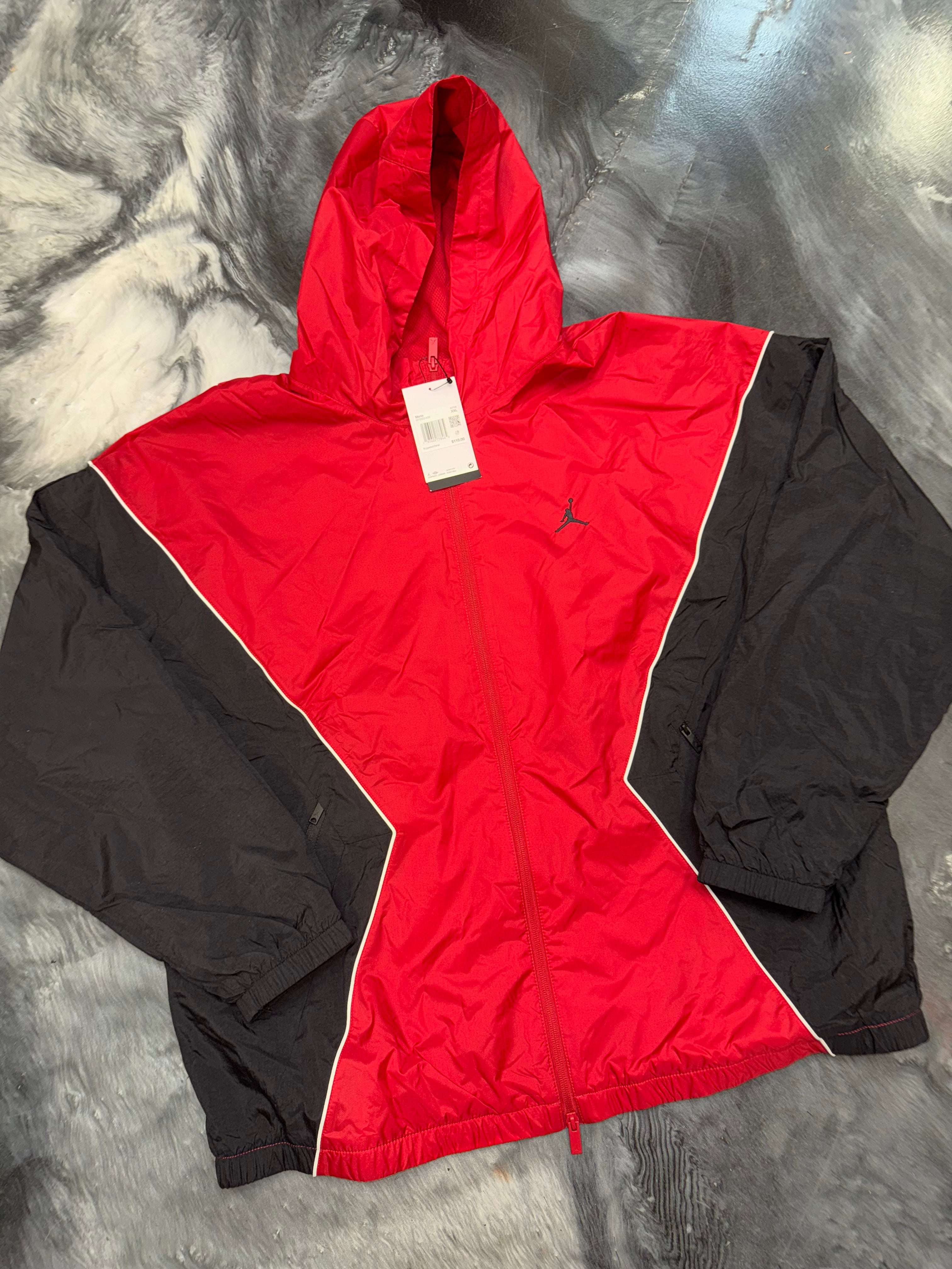 Size XXL Air Jordan Hooded Draft Jacket “Black/Red” Brand New