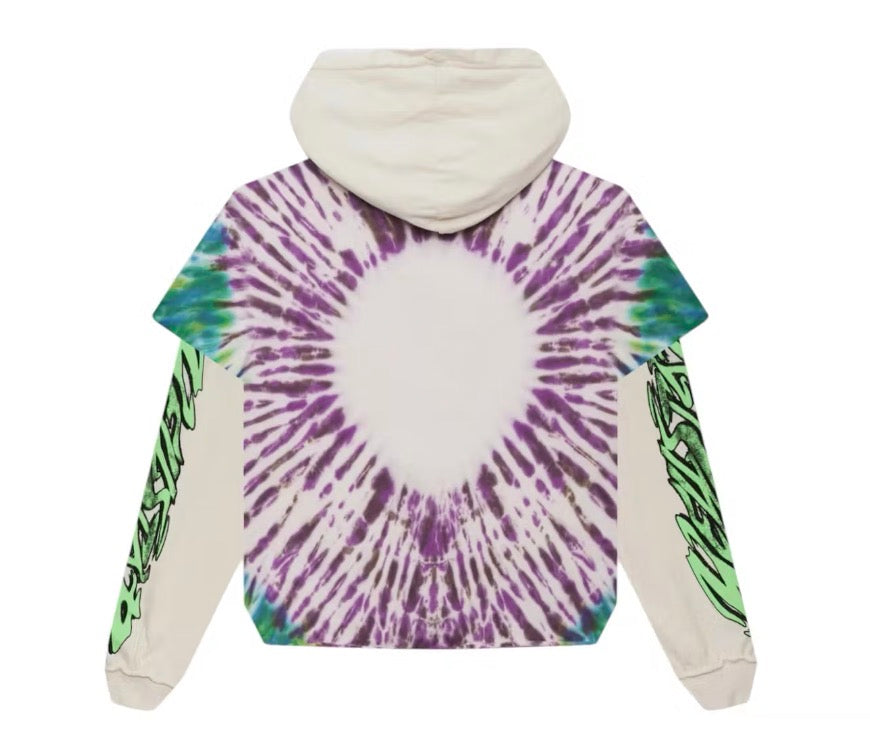 Size XS (Fits M) Hellstar Tie Dye Zip-Up Hoodie “Multicolor” Brand New