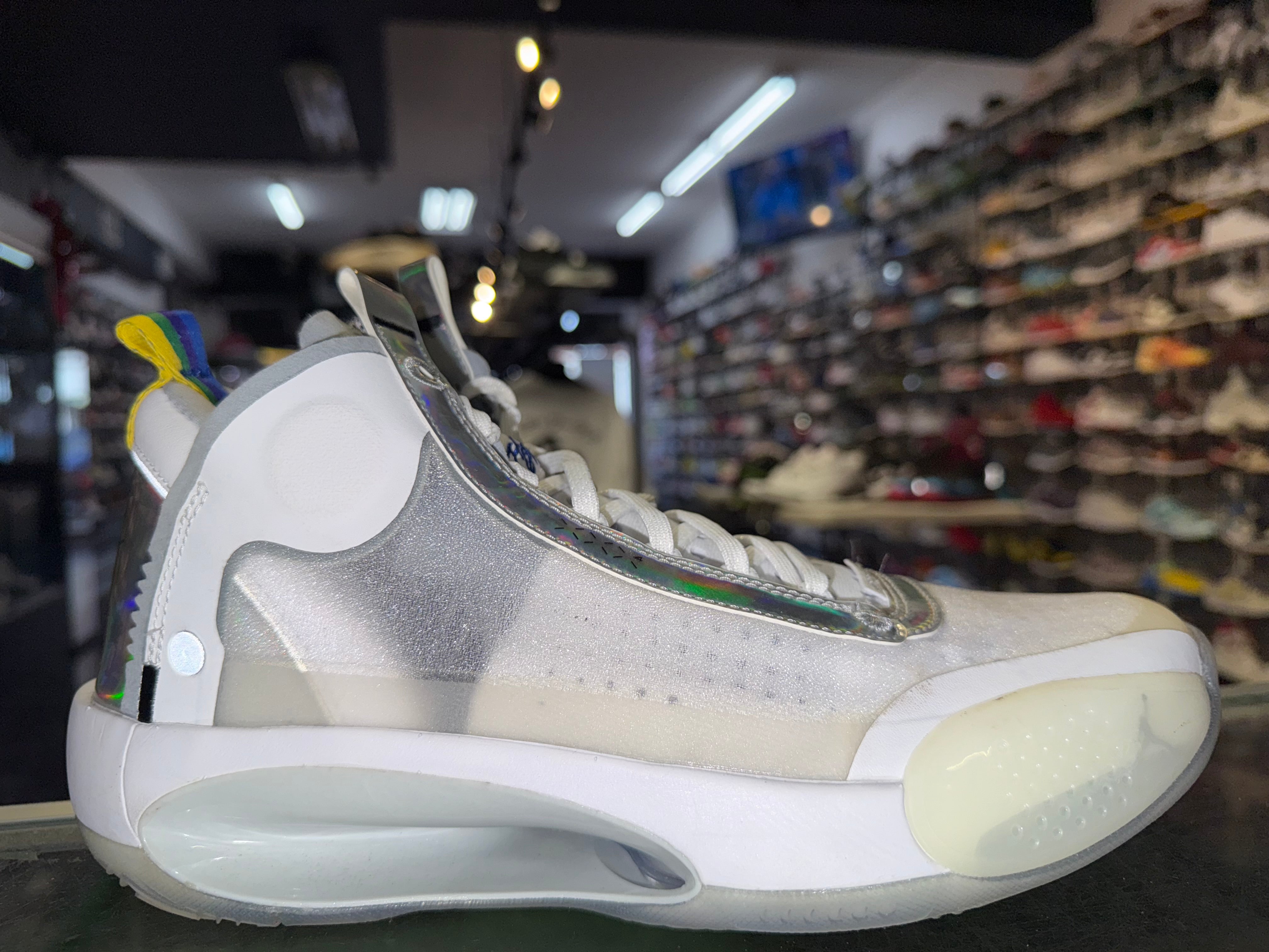 Size 9 Air Jordan XXXIV "White Metallic Silver"