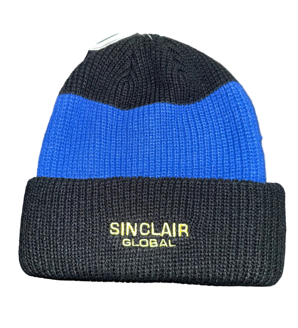 Size OS Sinclair Global Ribbed Beanie “Black/Blue” Brand New