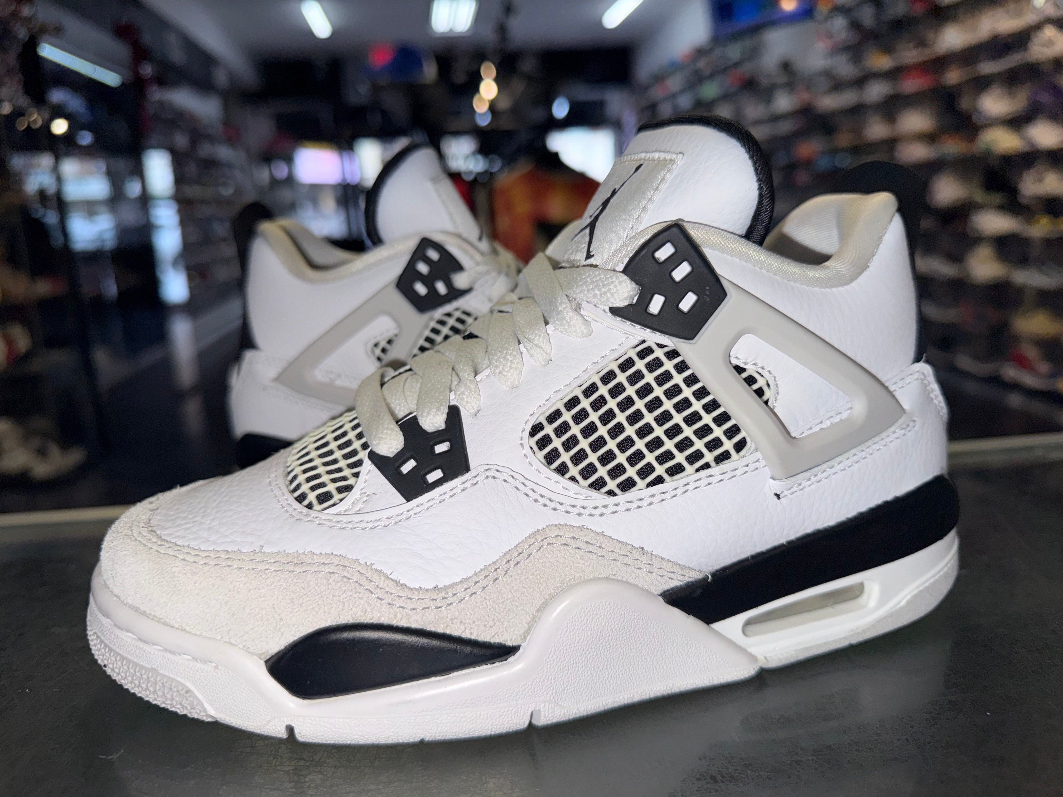 Size 4y Air Jordan 4 "Military Black"