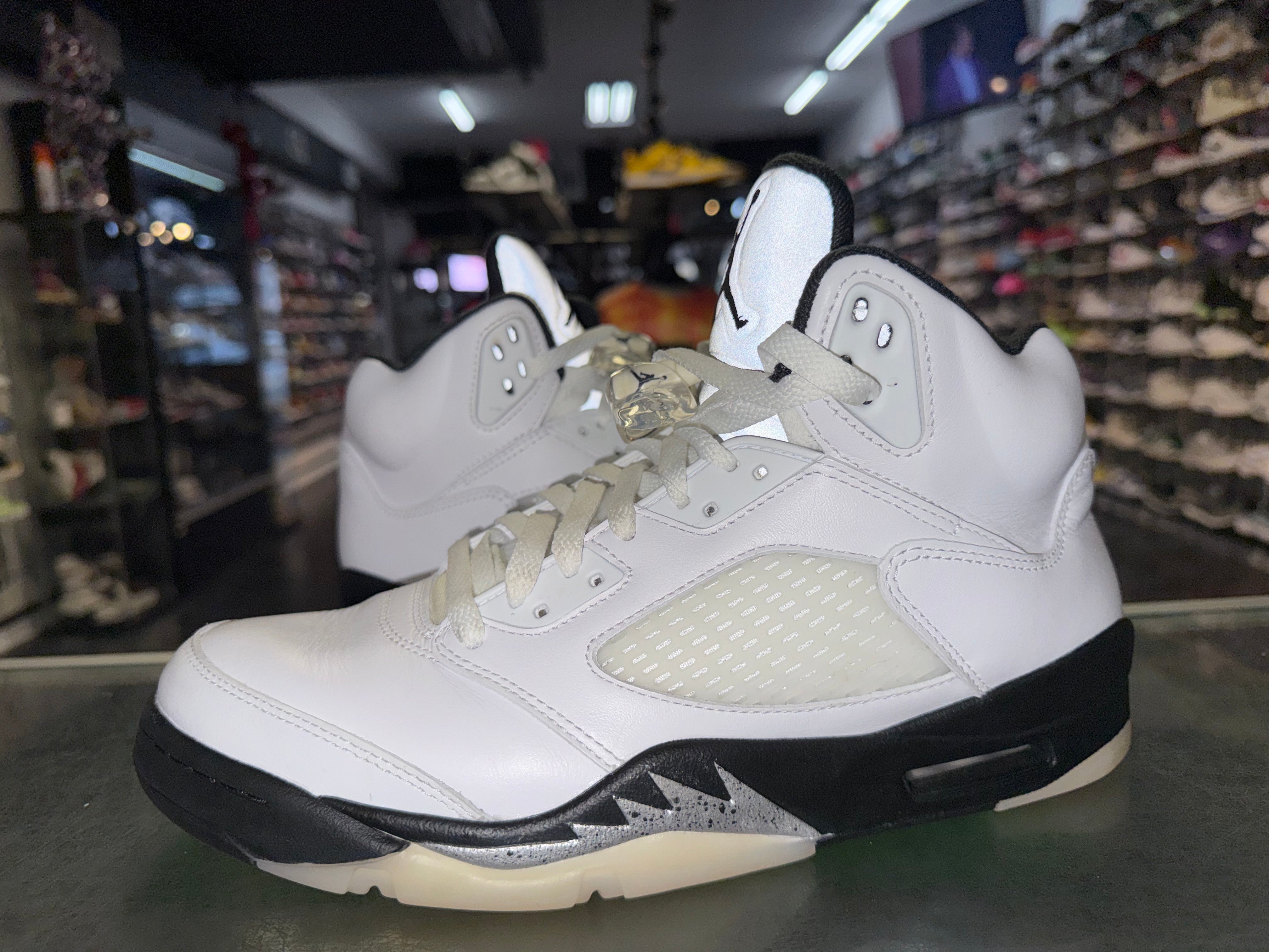 Size 9.5 Air Jordan 5 "White Metallic"