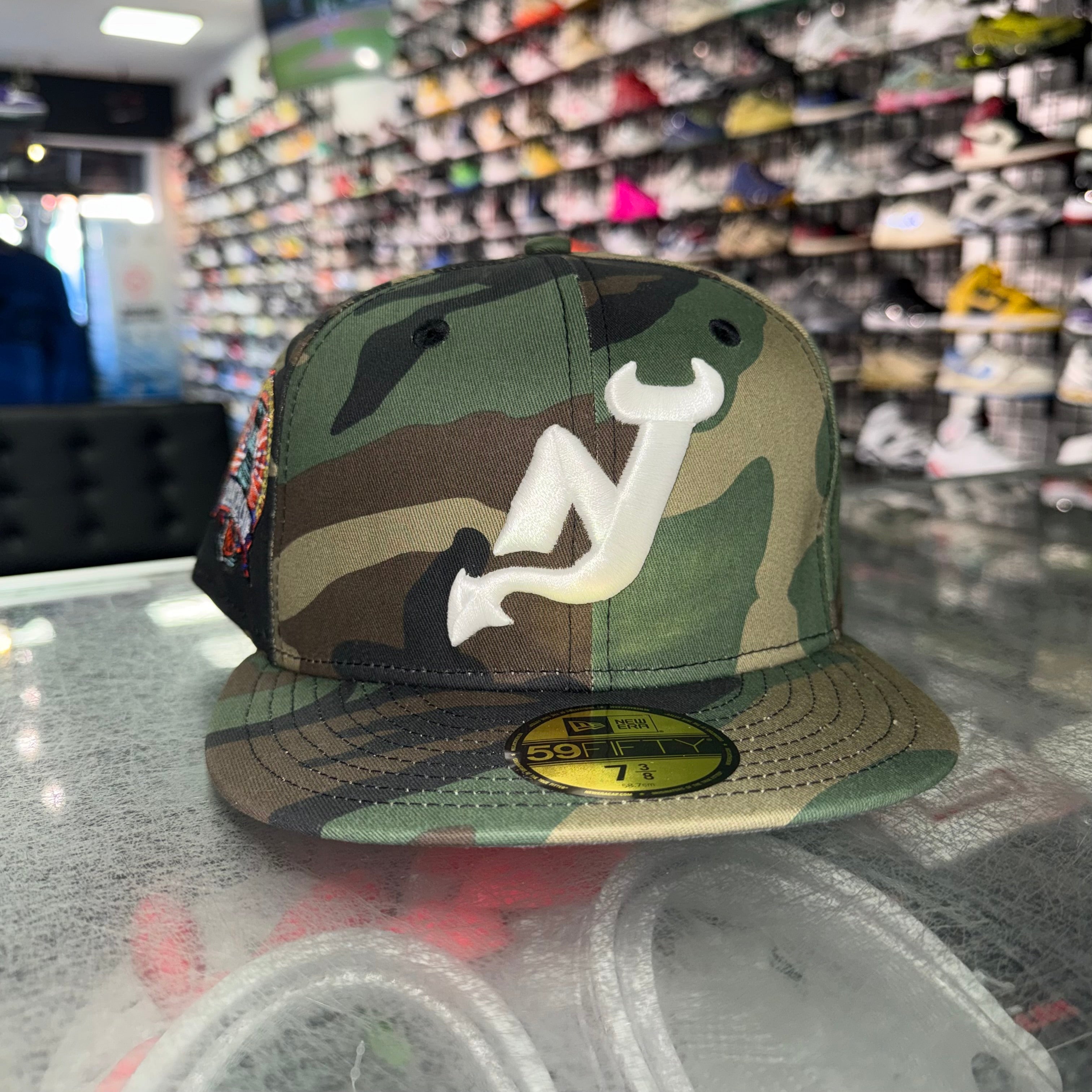 Size 7 3/8 New Era Fitted Hat “Devils Camo” Brand New