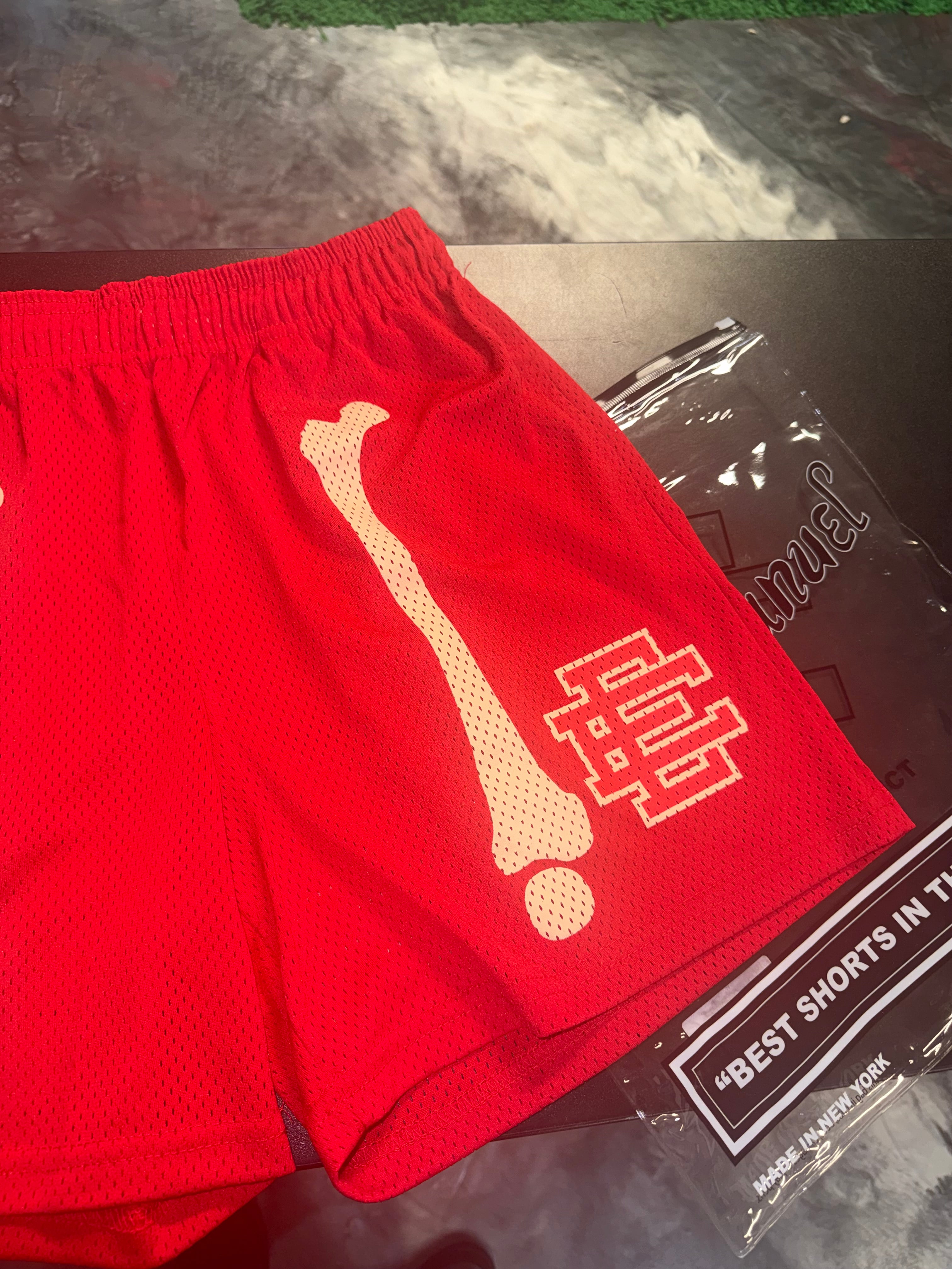Size M Eric Emanuel EE Shorts “Bones Red” Brand New