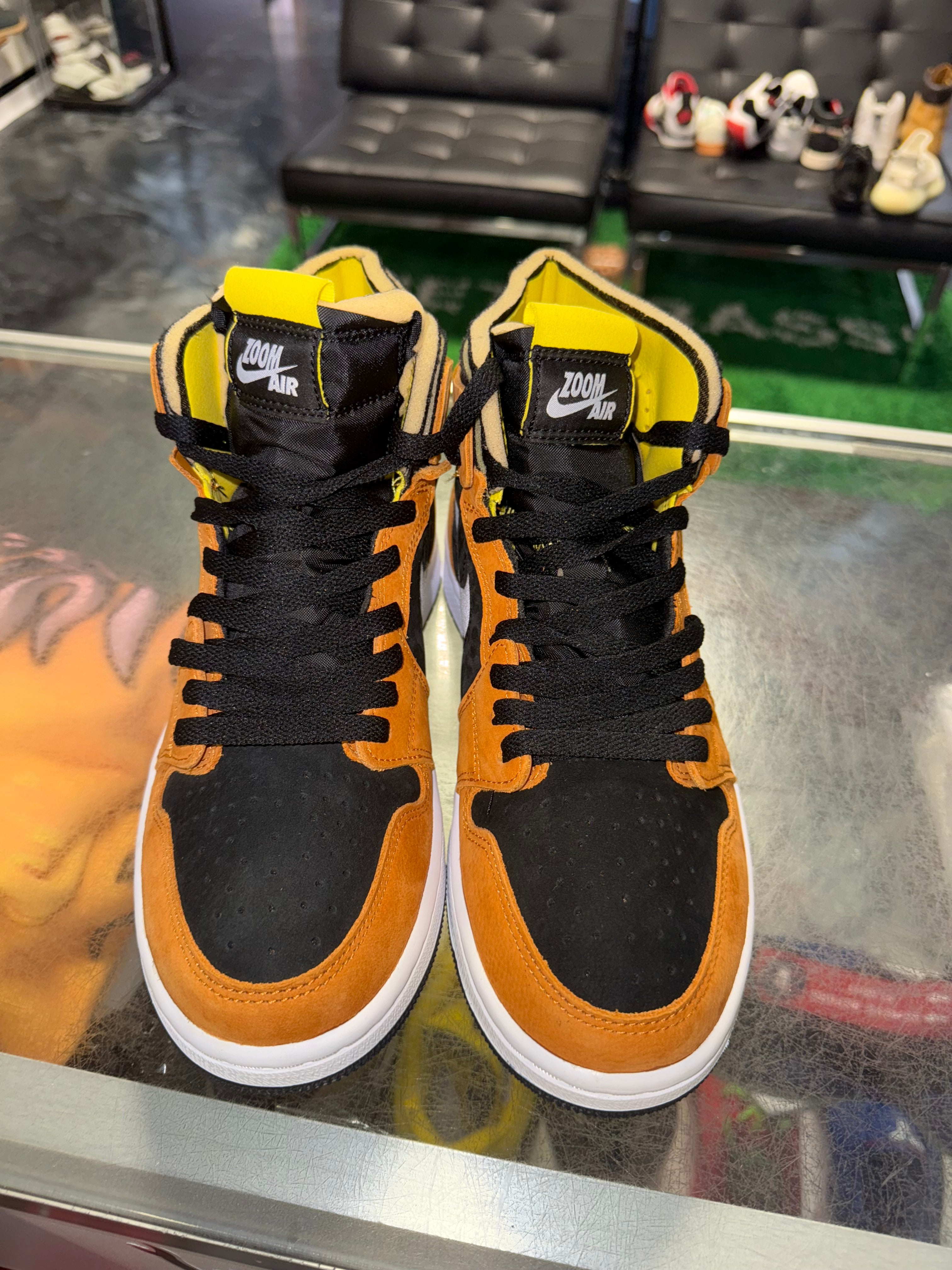 Size 8 Air Jordan 1 Zoom Air CMFT "Black Monarch" Brand New