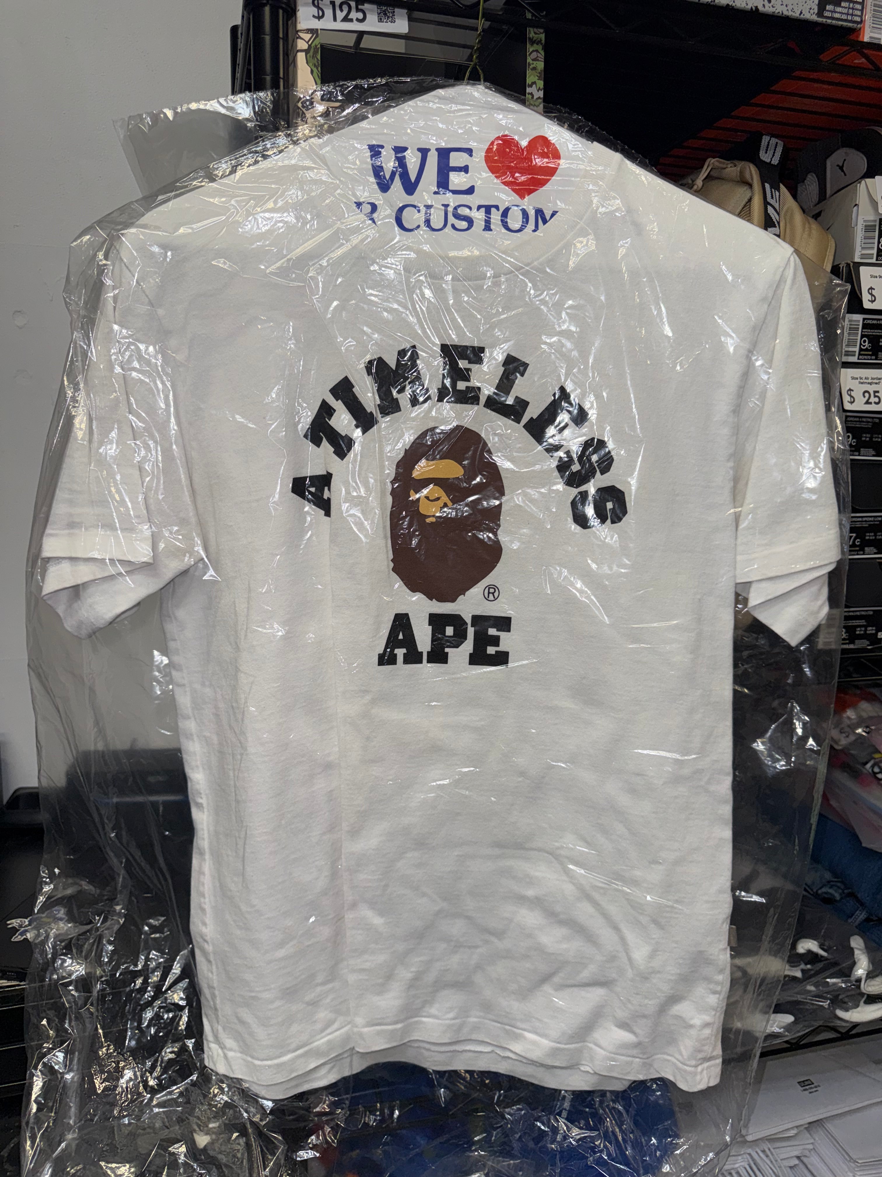 Size M Bape x JJJJound College Tee “White”