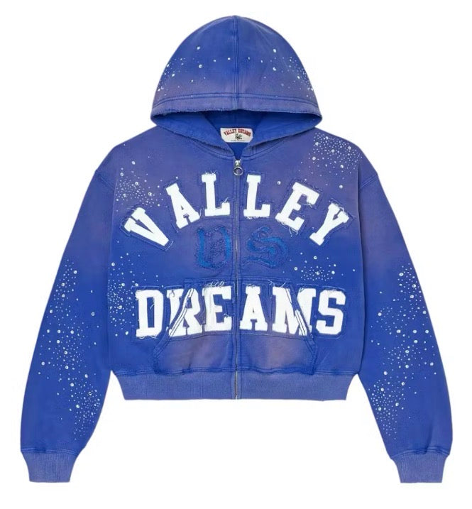 Size M Vale Forever Classico Zip Up Hoodie “Sapphire” Brand New