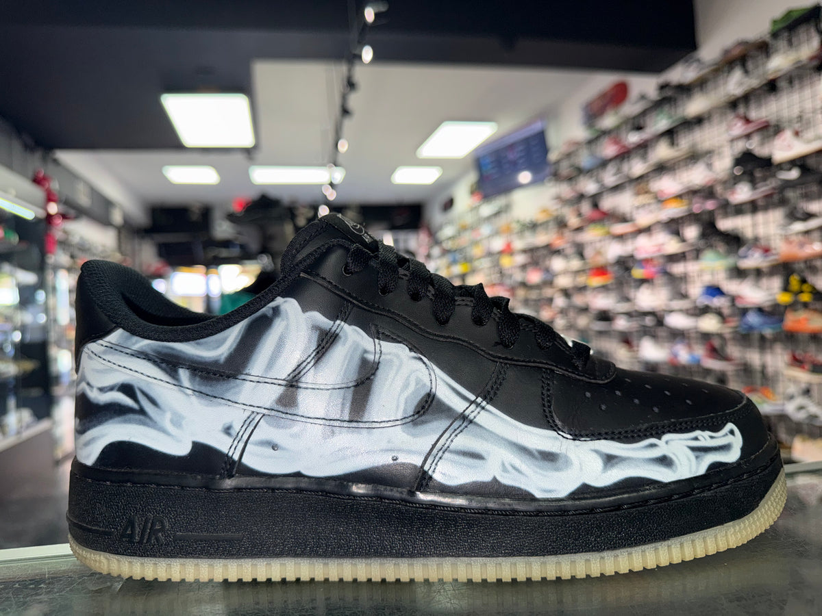 Nike Air Force 1 Black Skeleton Halloween sneaker, pre-owned, size 10.5