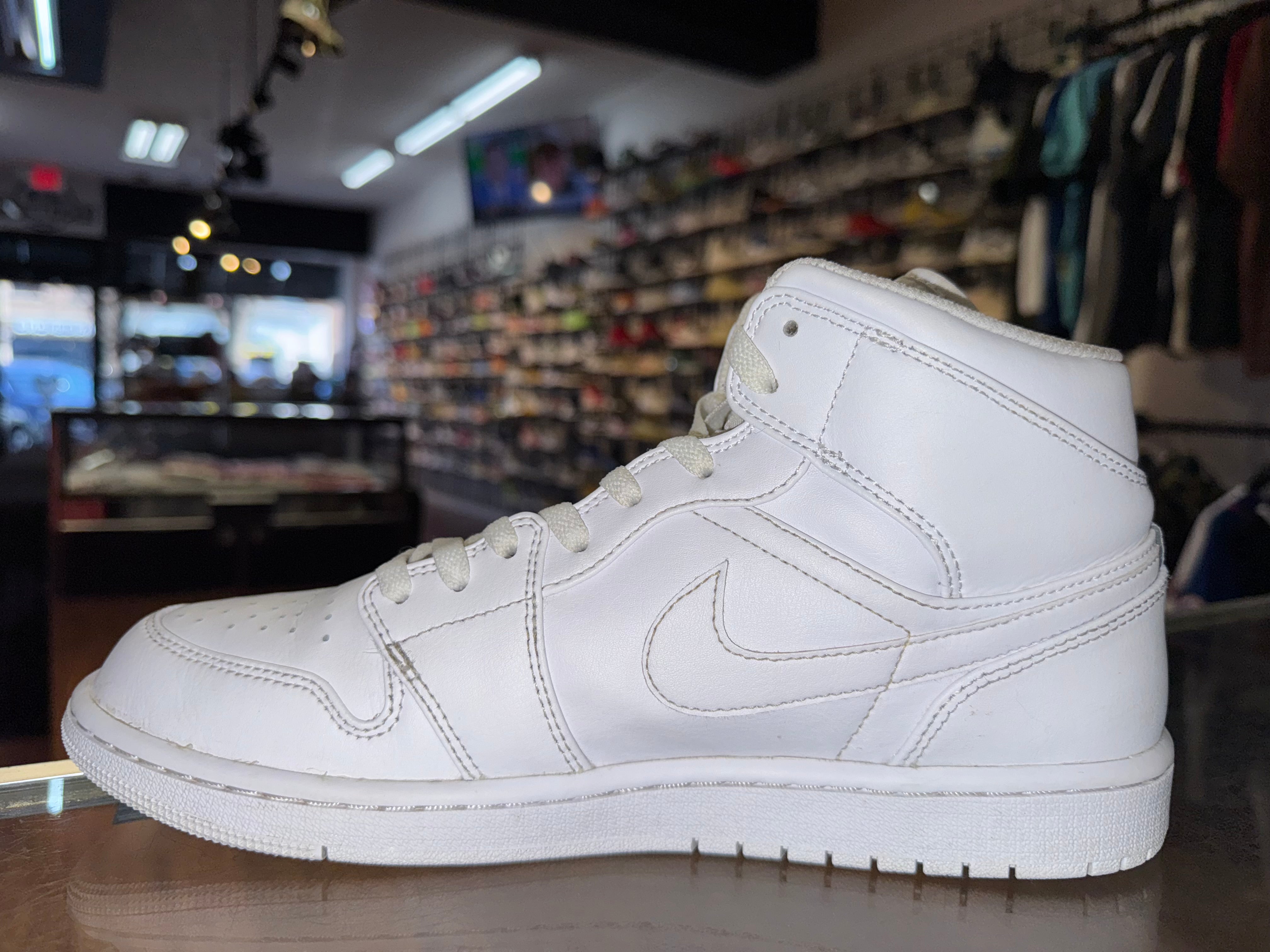 Size 10 Air Jordan 1 Mid "Triple White"