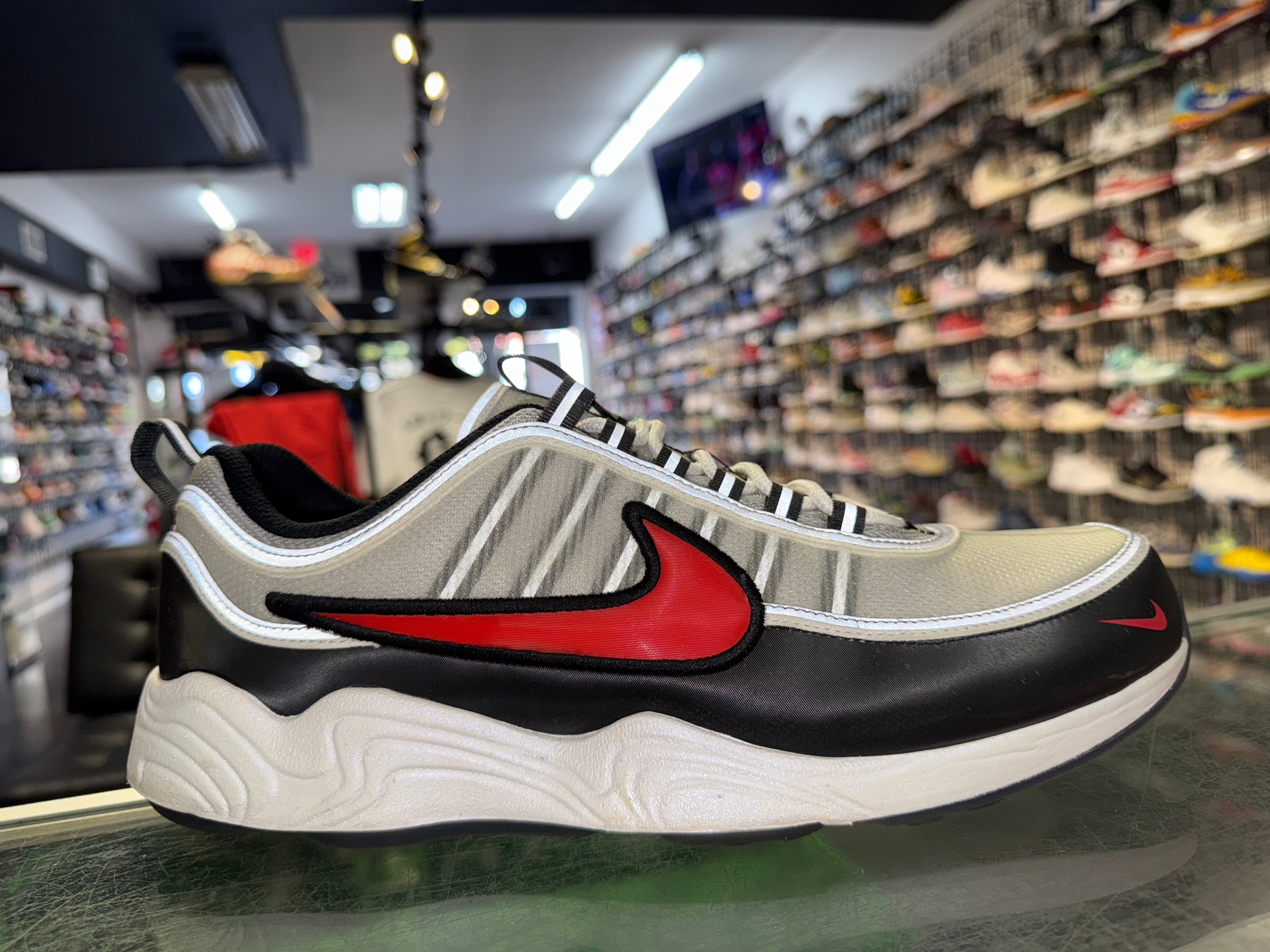 Size 12 Air Zoom Spiridon "Silver Red"