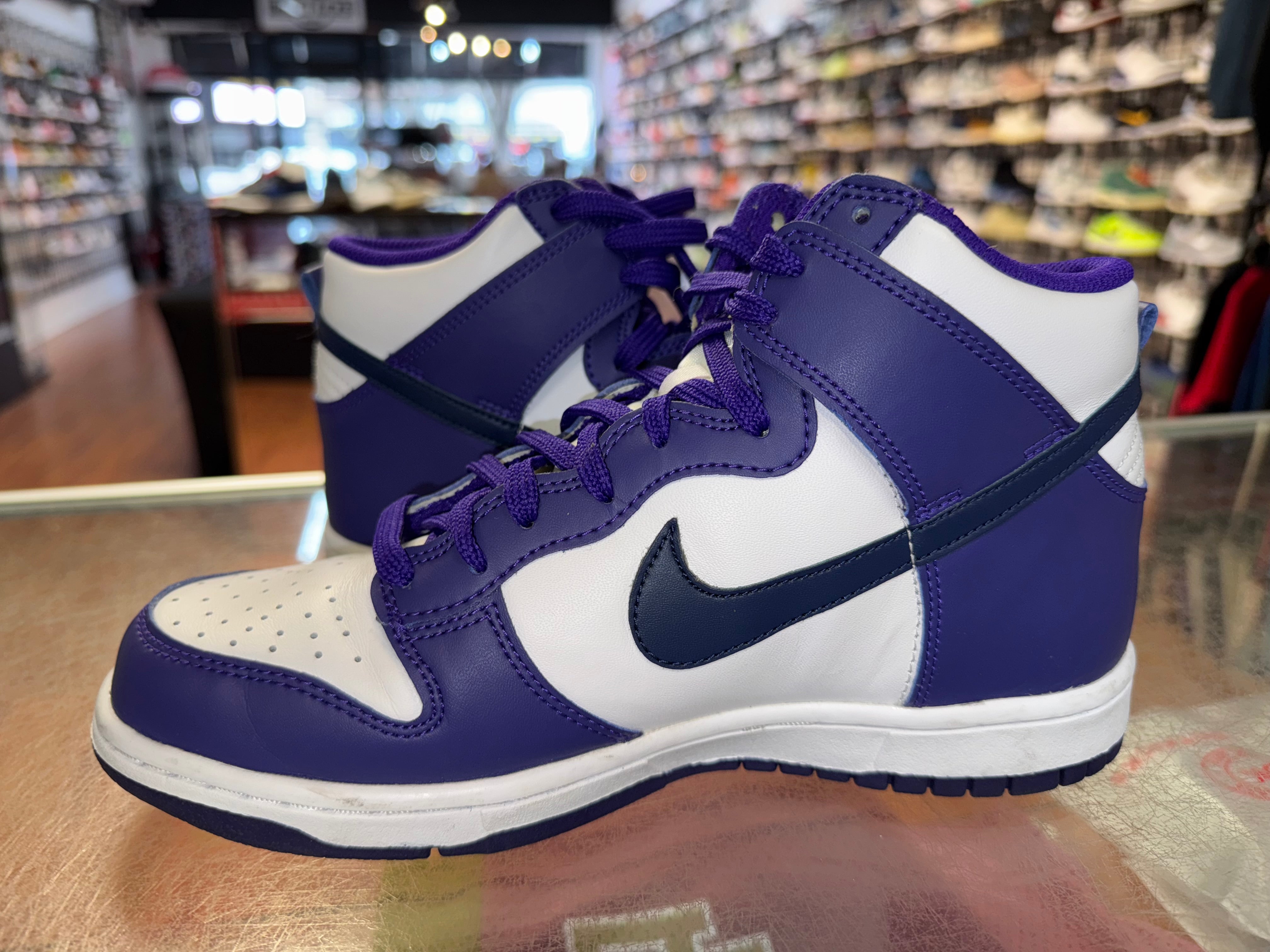 Size 6.5y Dunk High "Dark Concord"