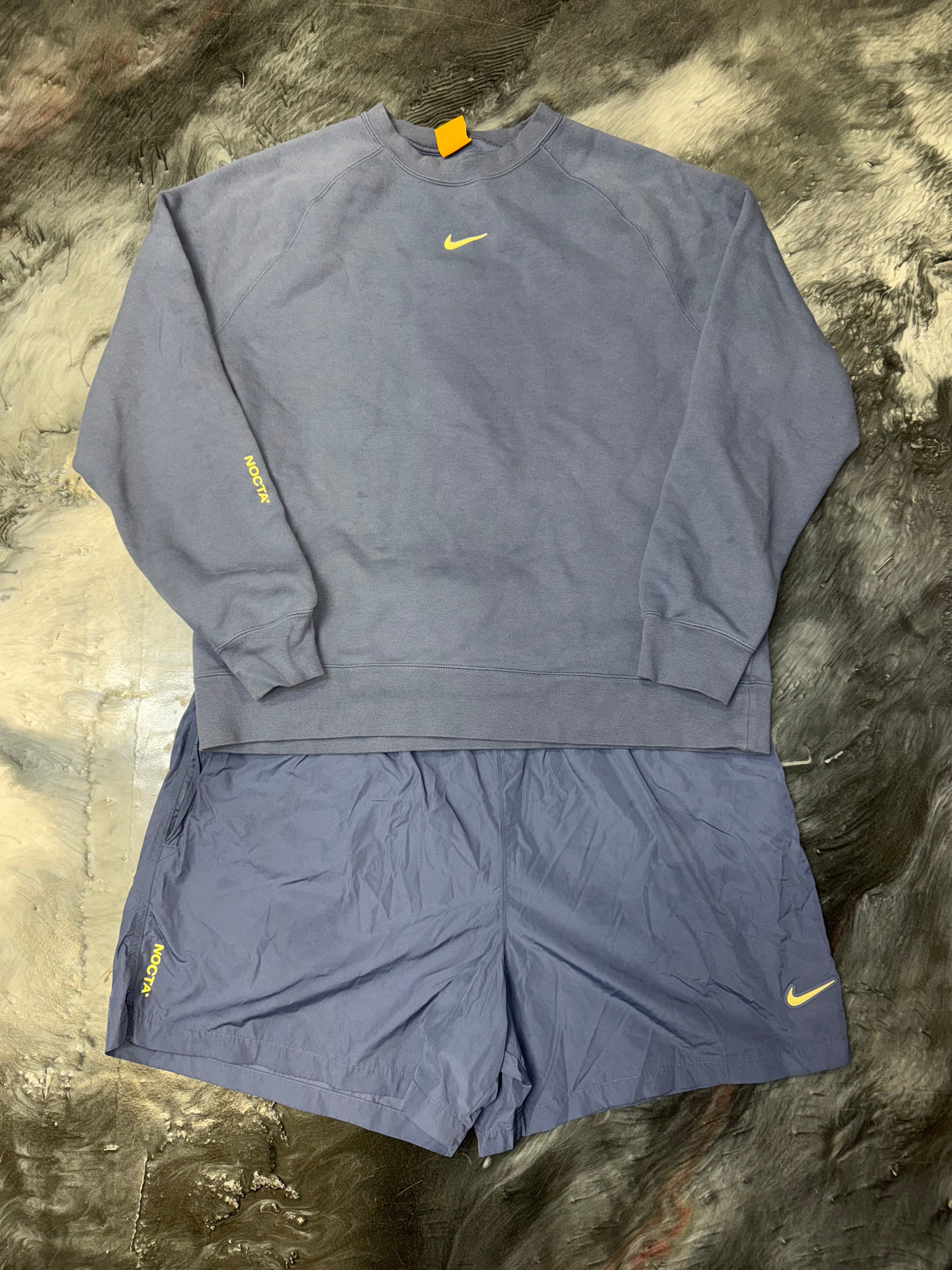 Size XL/XXL Nike Nocta Crewneck + Shorts Set “Diffused Blue”