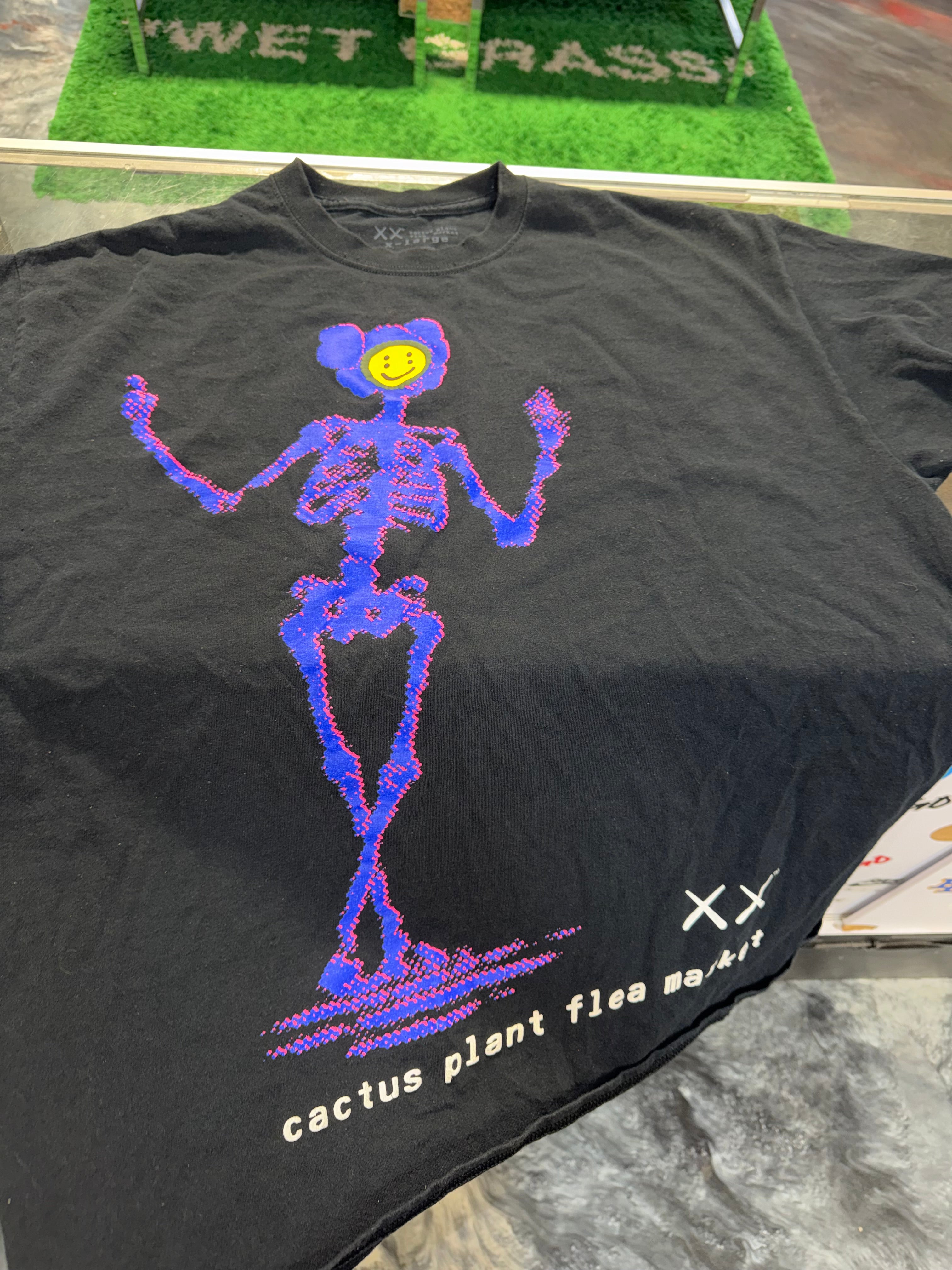 Size XL Kaws x Cactus Plant Flea Market Tee “Black Purple”