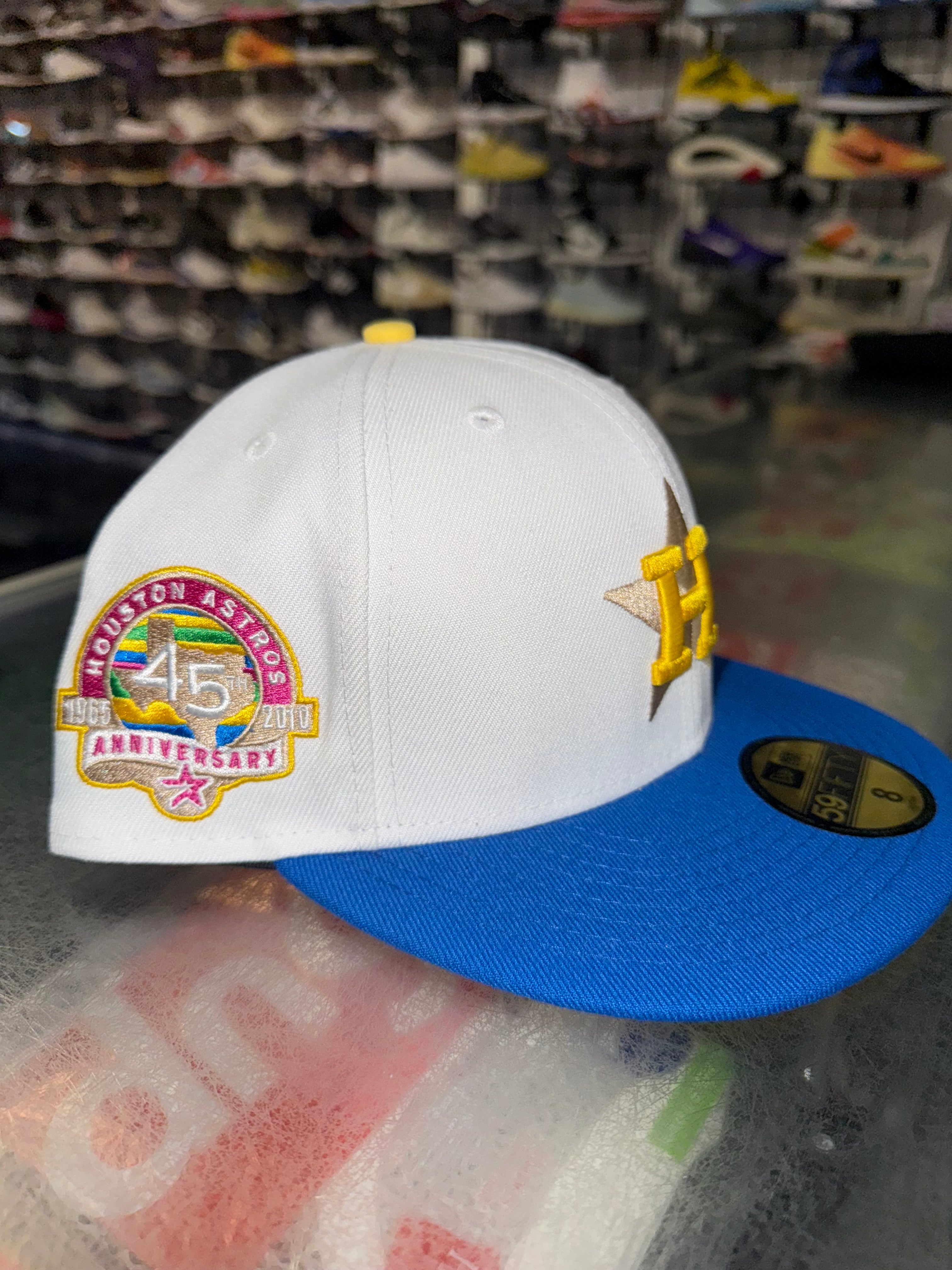 Size 8 New Era Fitted Hat “Astros White” Brand New