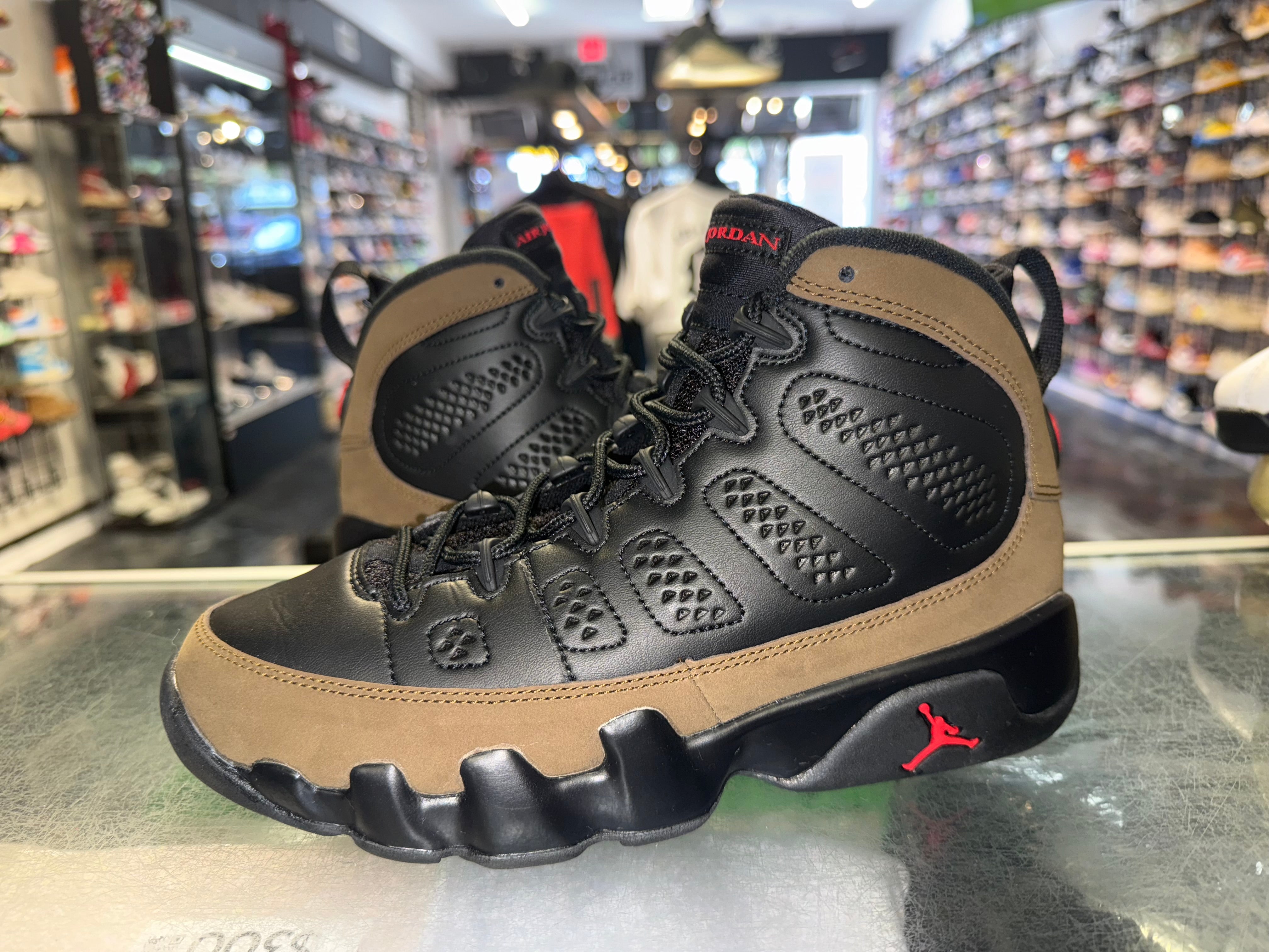 Size 6.5y Air Jordan 9 “Olive”